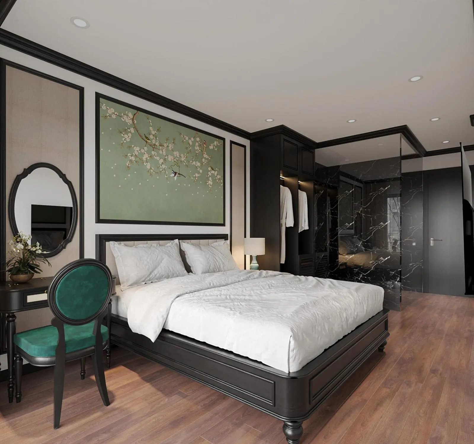 Bed in Charming Moon Hotel