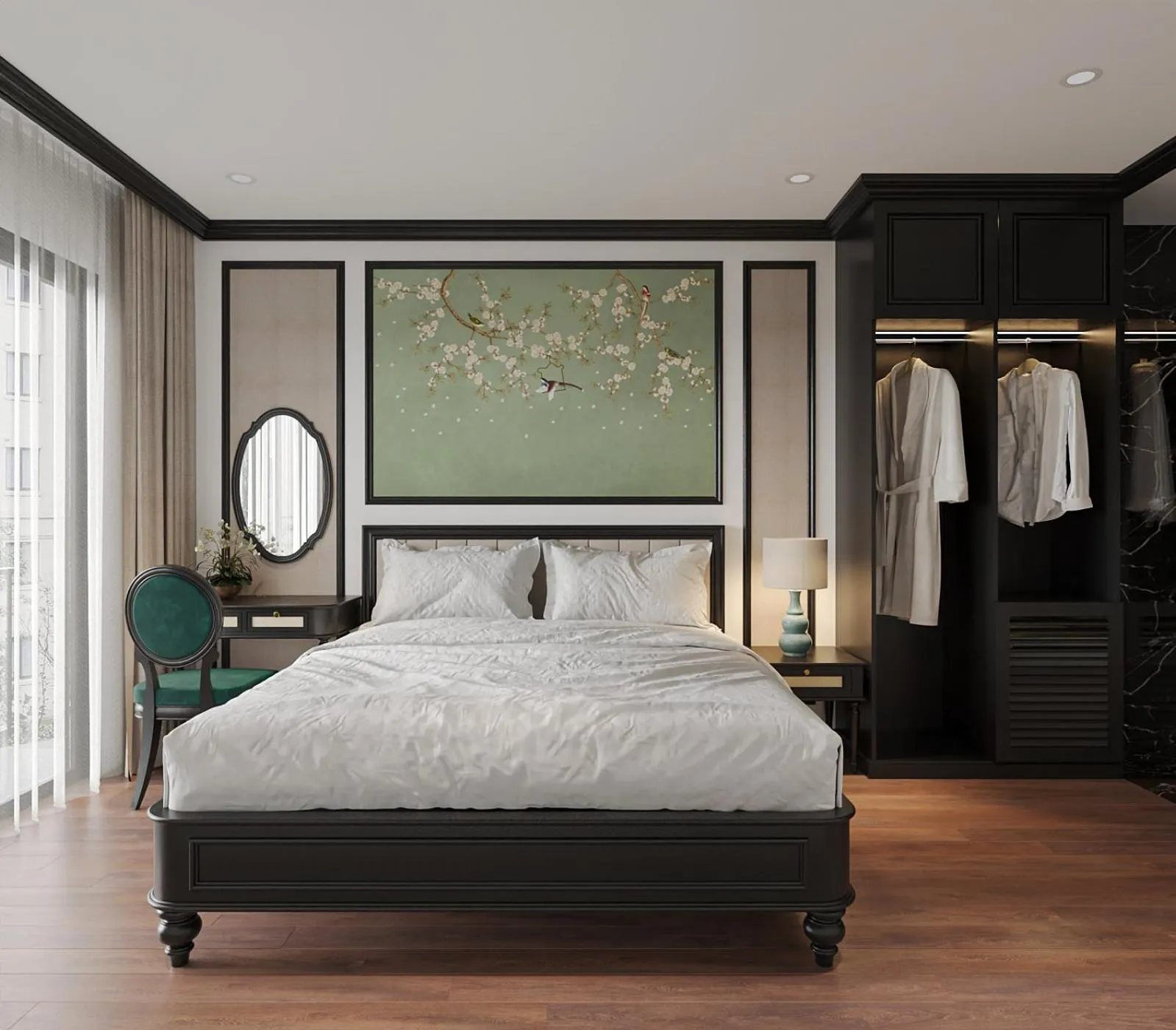 Bed in Charming Moon Hotel