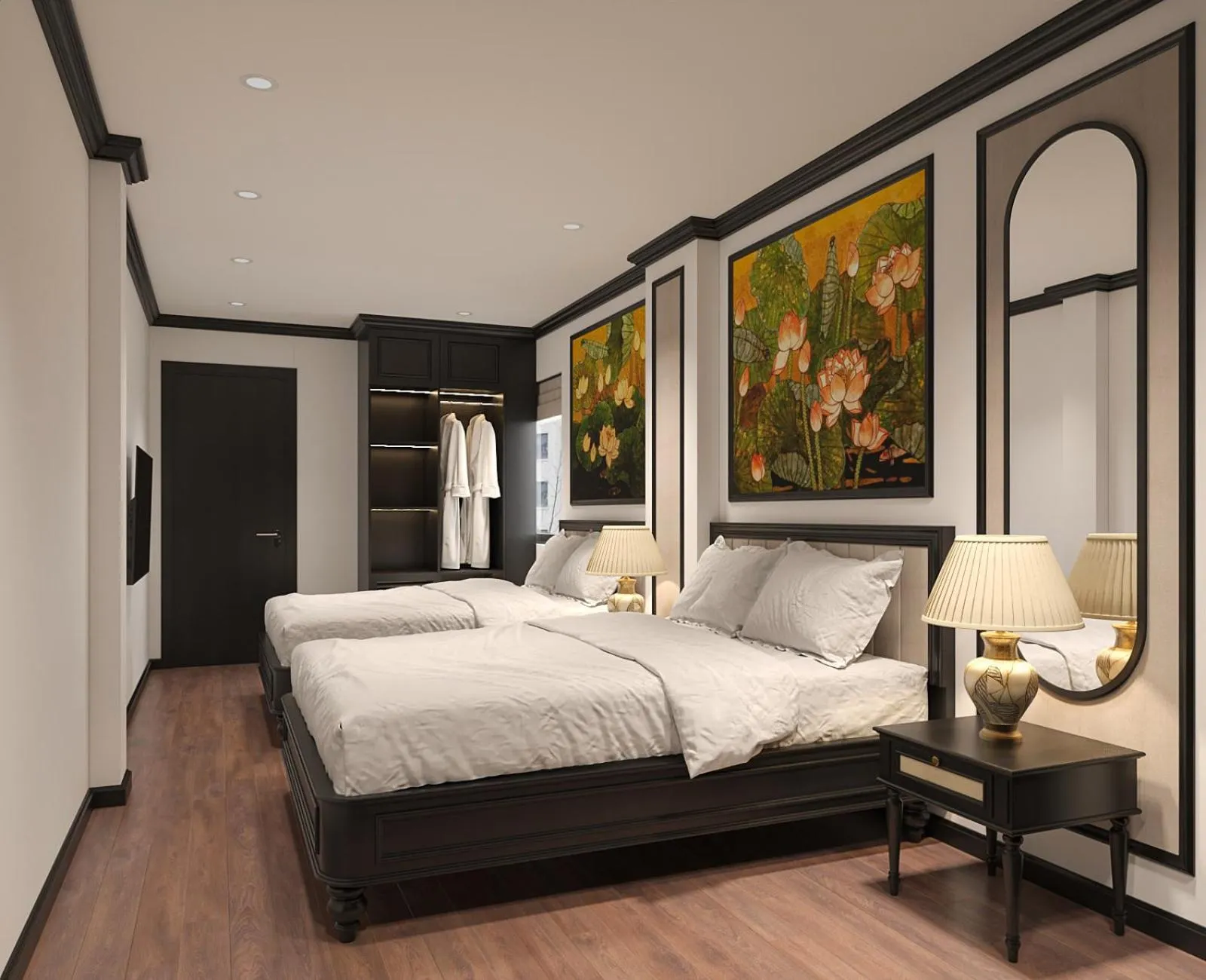 Bed in Charming Moon Hotel