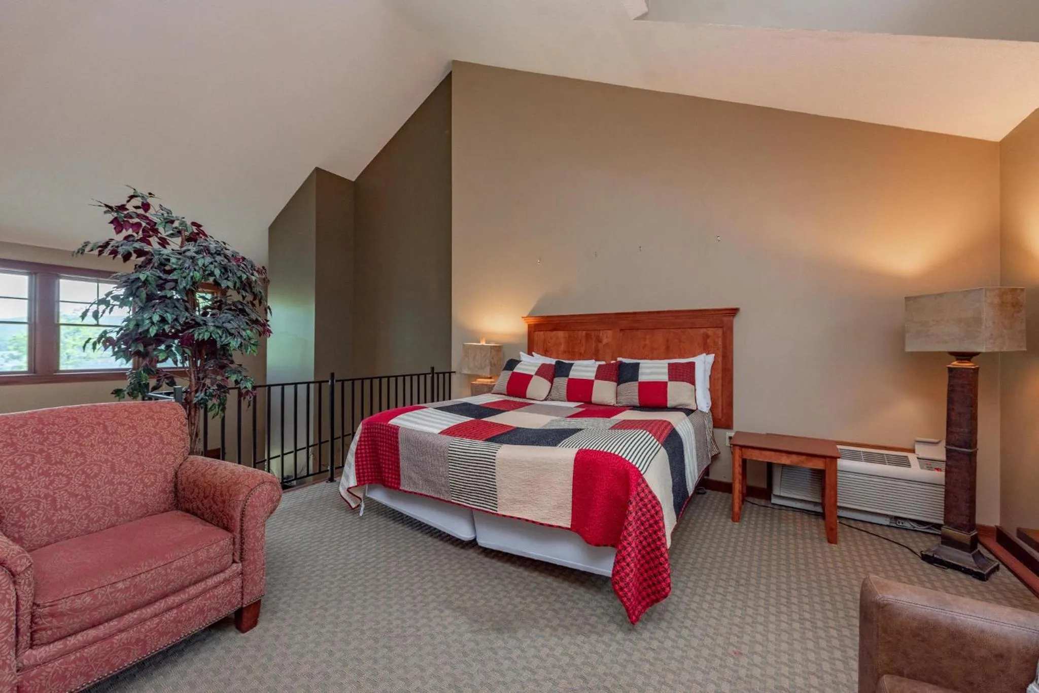 Bed in B203 One Bedroom & Loft Lake View