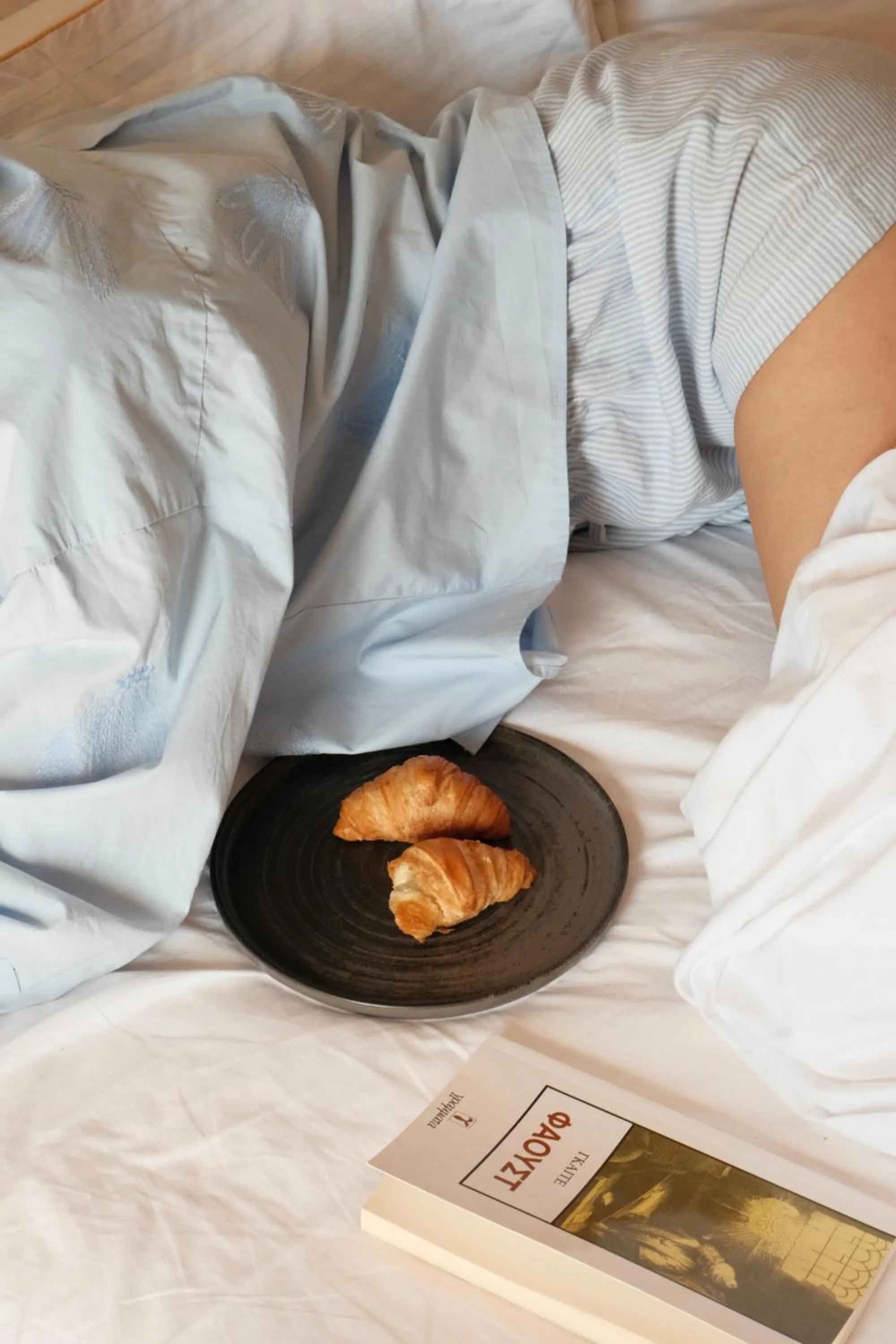 Bed in Yalos Hotel Sunset view Mykonos town private rooms