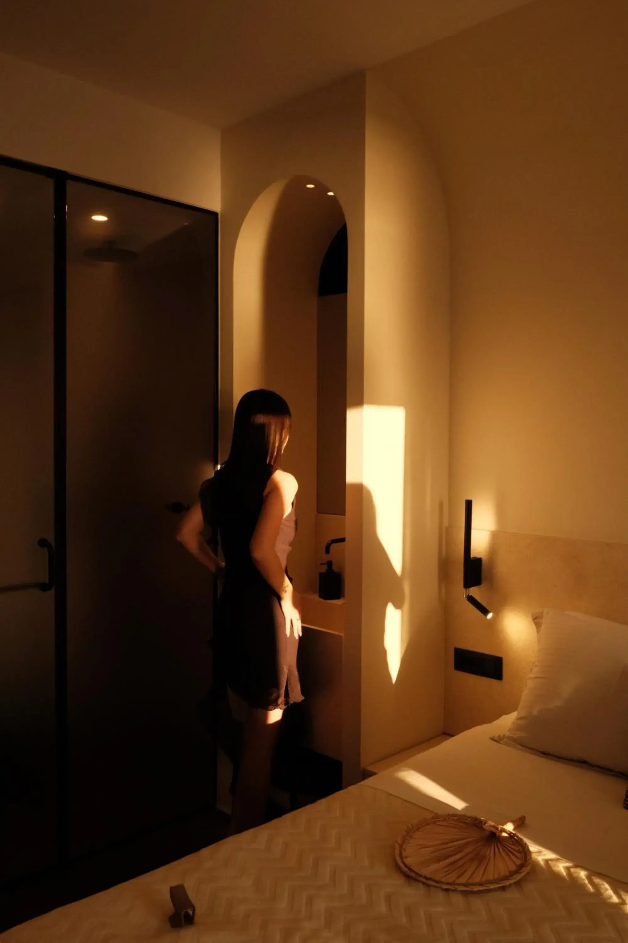 Photo of the whole room, Bed in Yalos Hotel Sunset view Mykonos town private rooms Photo of the whole room, Bed in Yalos Hotel Sunset view Mykonos town private rooms