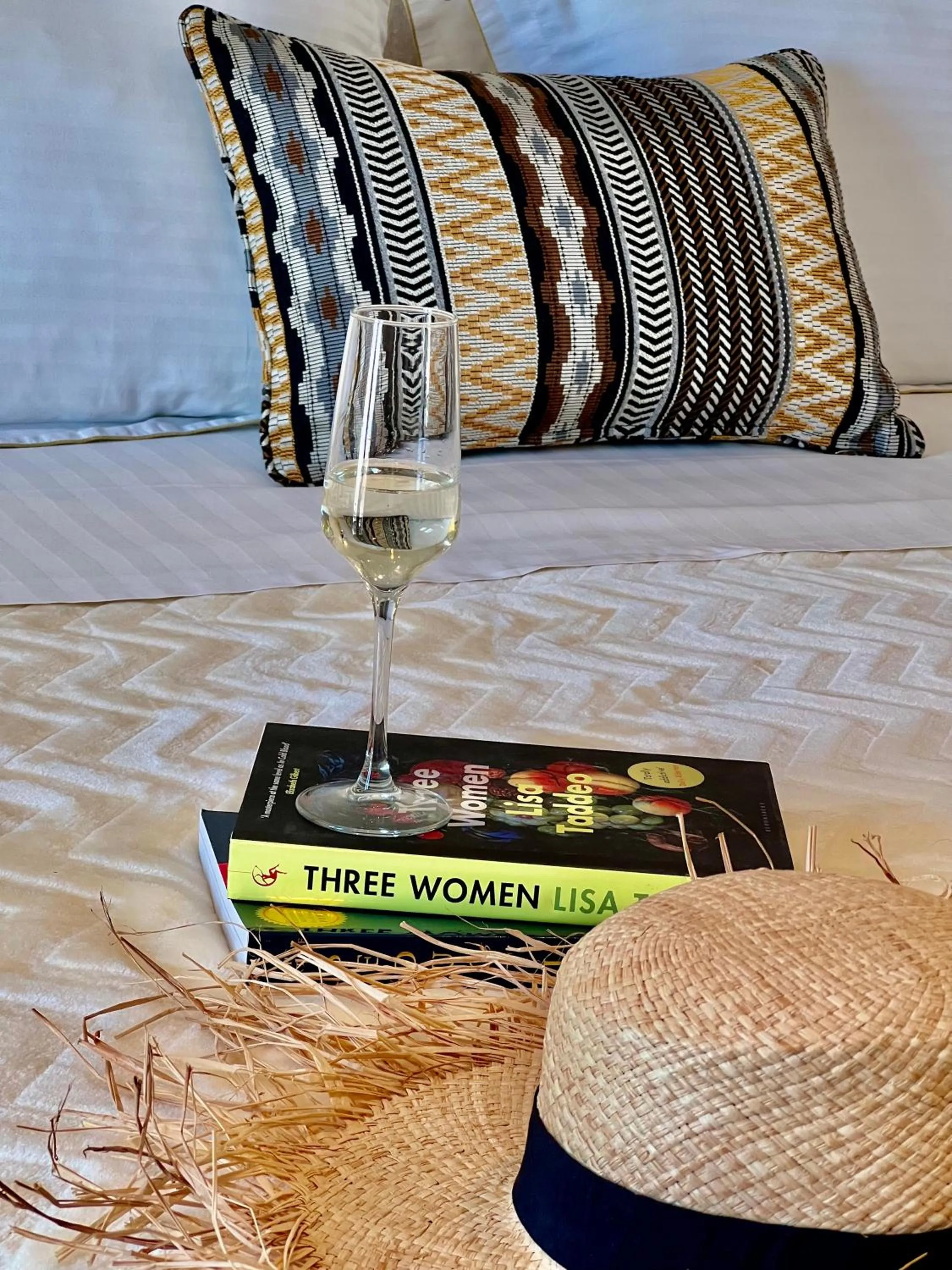 Bed in Yalos Hotel Sunset view Mykonos town private rooms