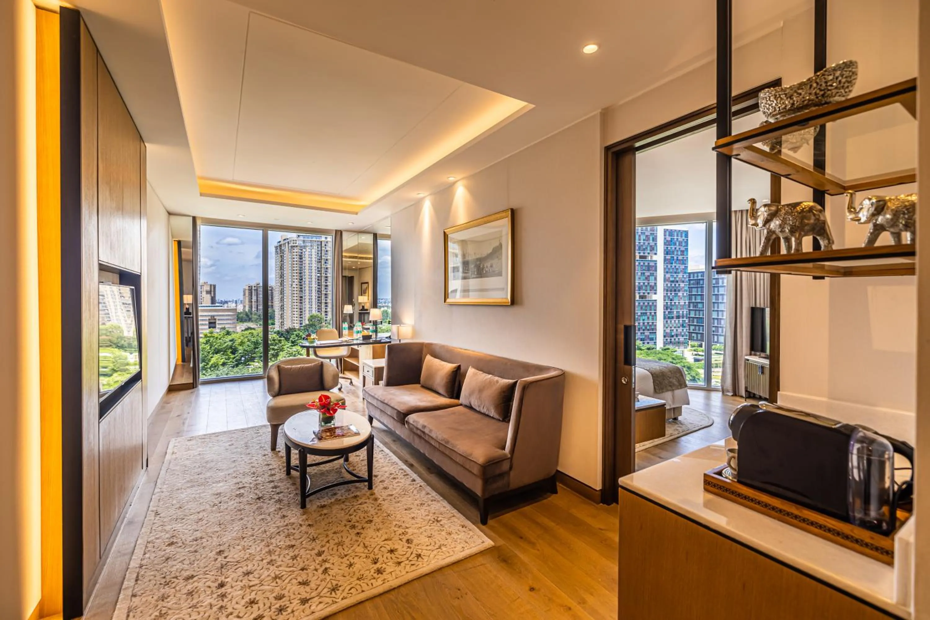 Living room in The Leela Bhartiya City Bengaluru