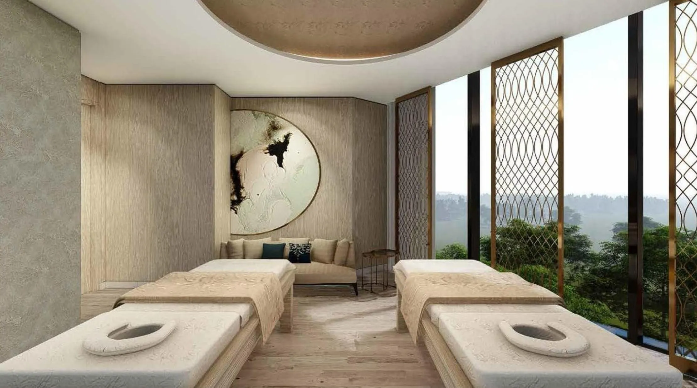 Spa and wellness centre/facilities, Bed in The Leela Bhartiya City Bengaluru