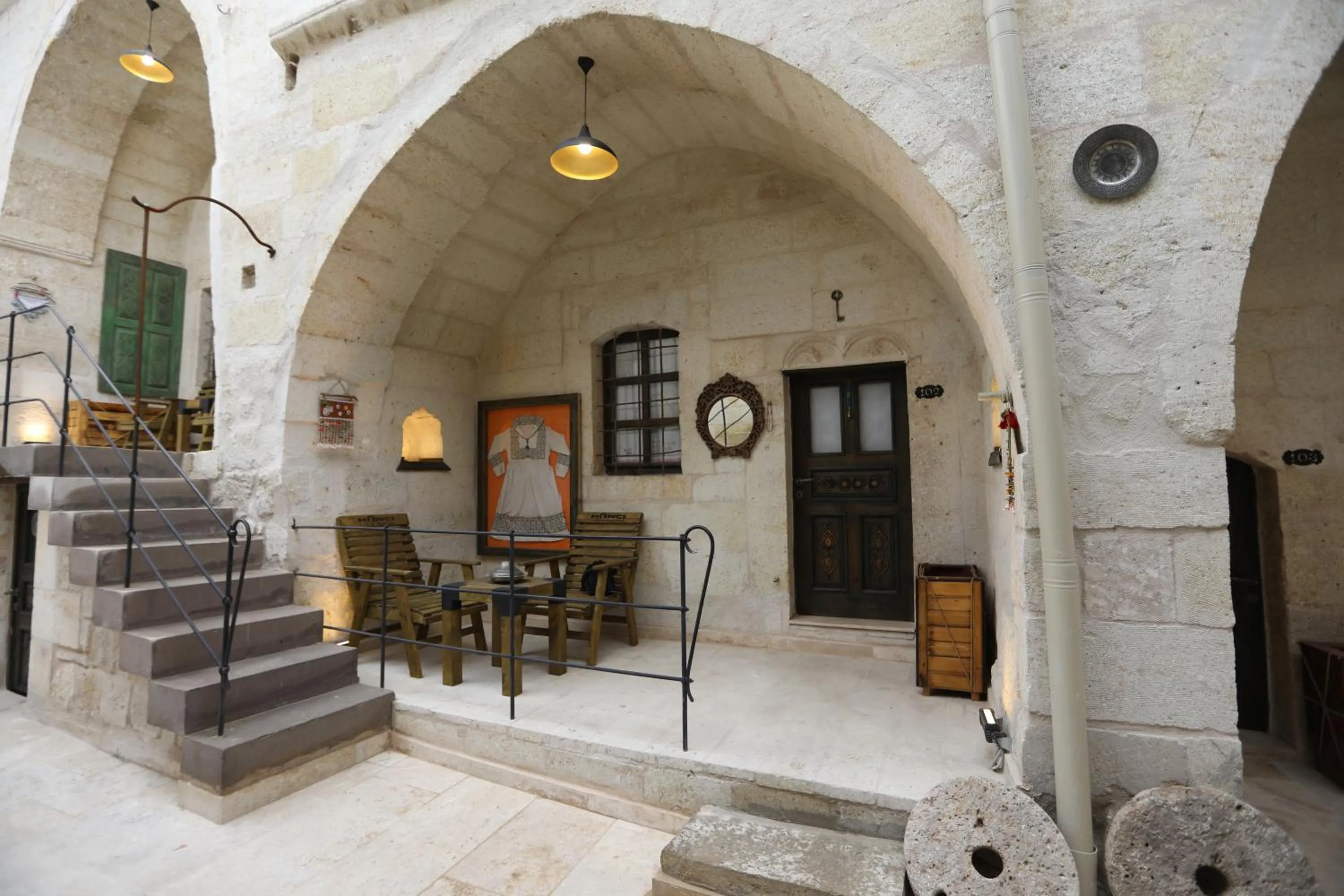 Patio in Hancı Cave Hotel