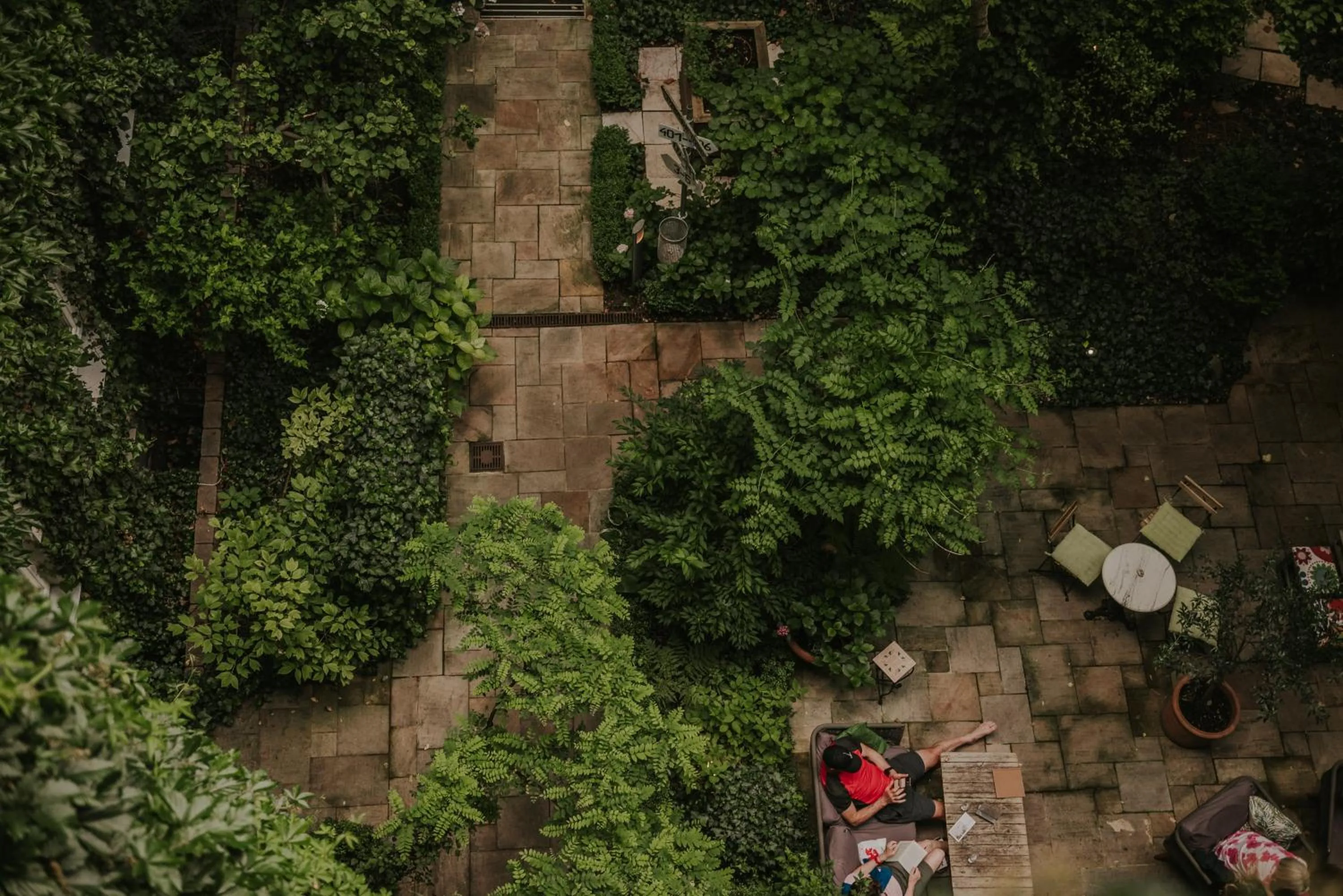 Garden view in Boutiquehotel Stadthalle