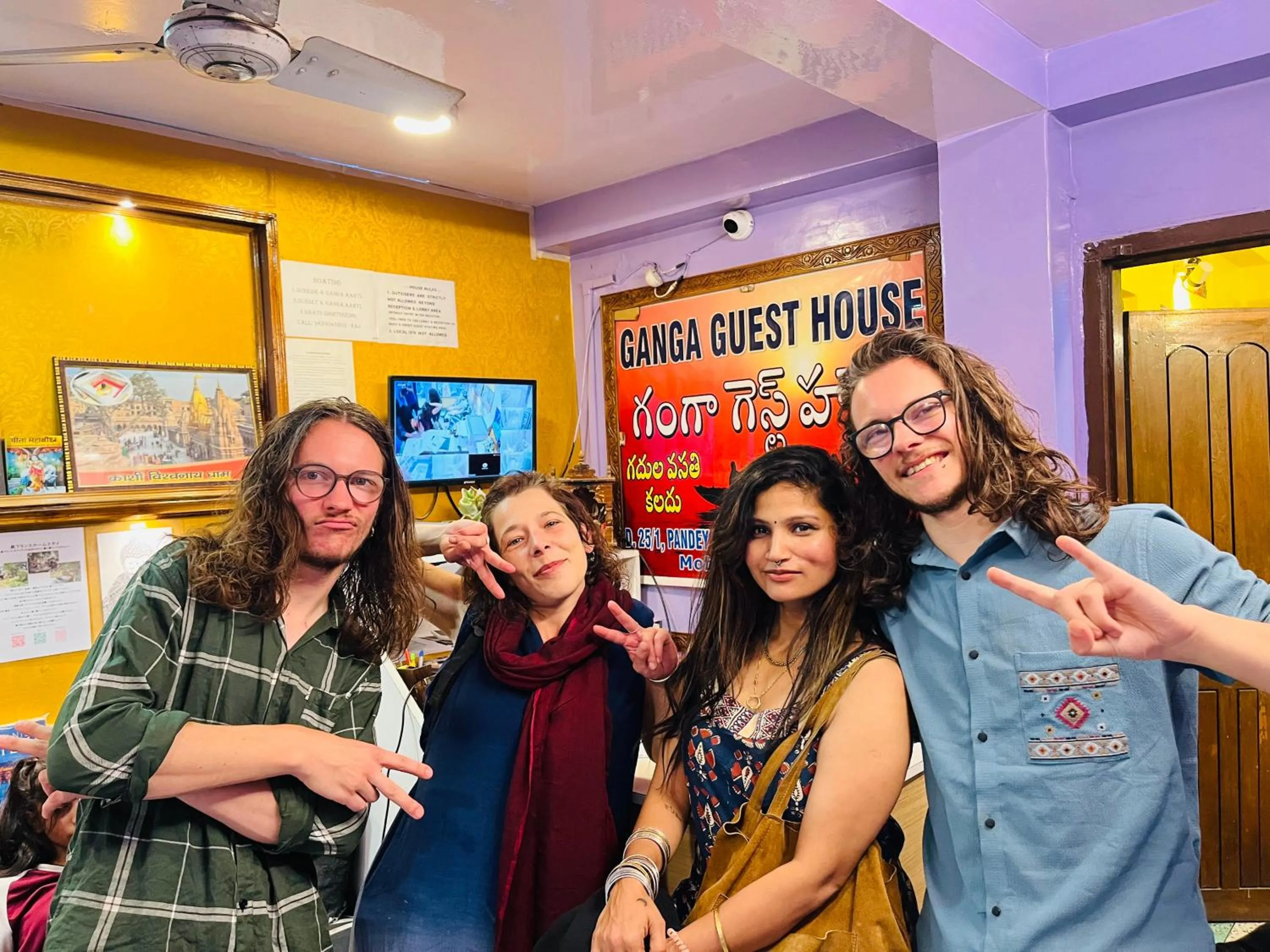 group of guests in Ganga Guest House