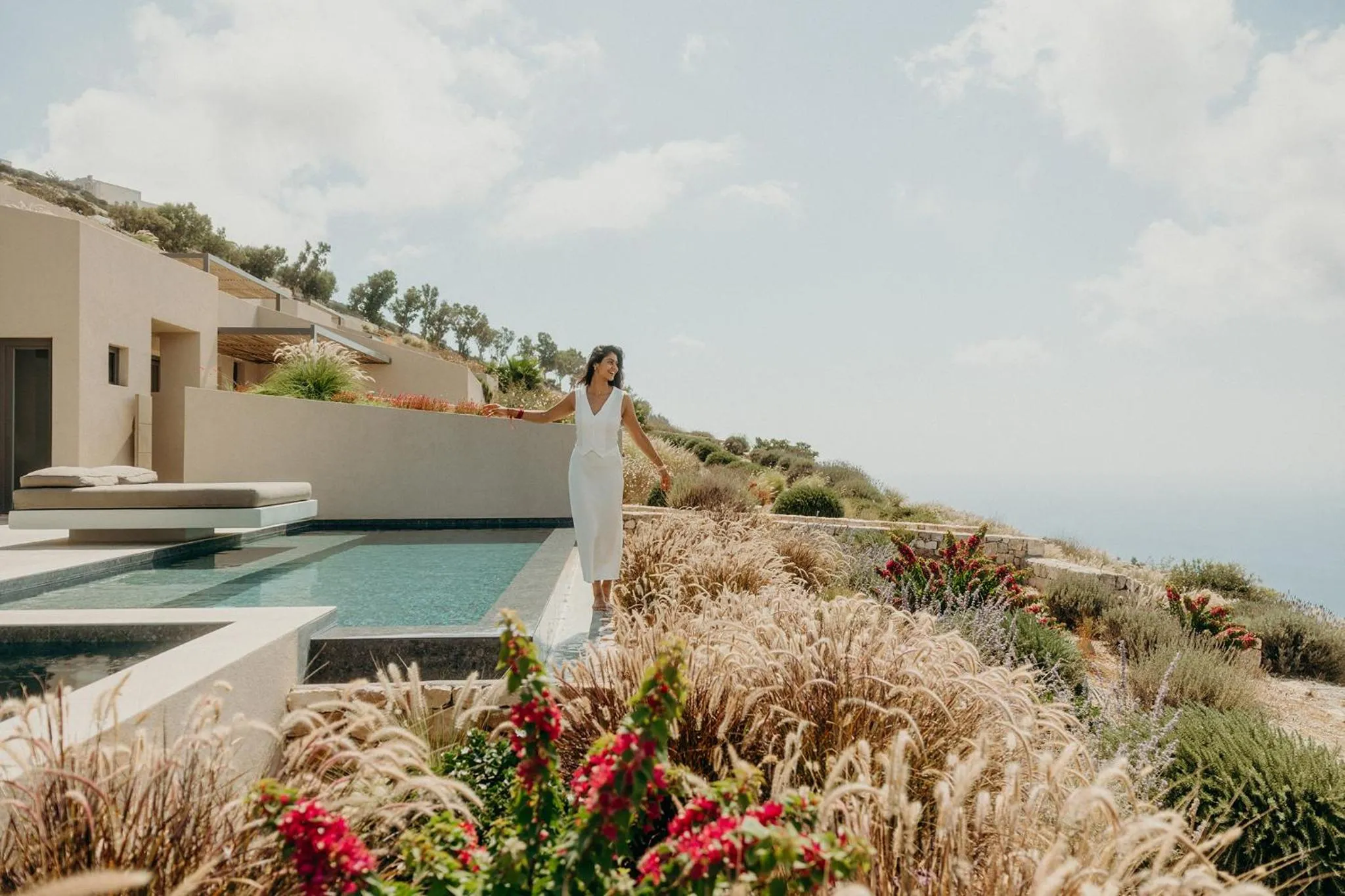 Patio in Santorini Sky, Luxury Resort
