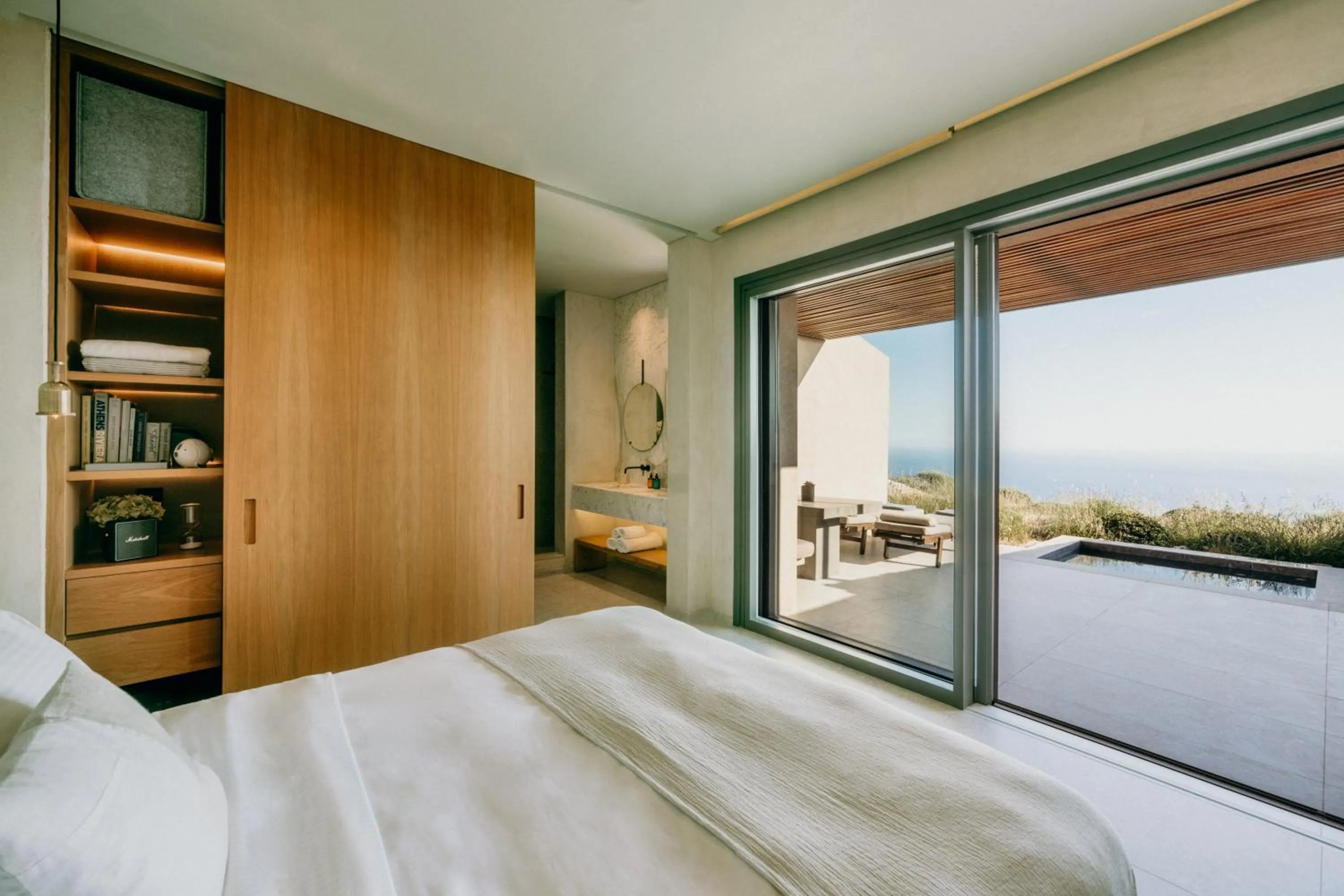 Bed in Santorini Sky, Luxury Resort