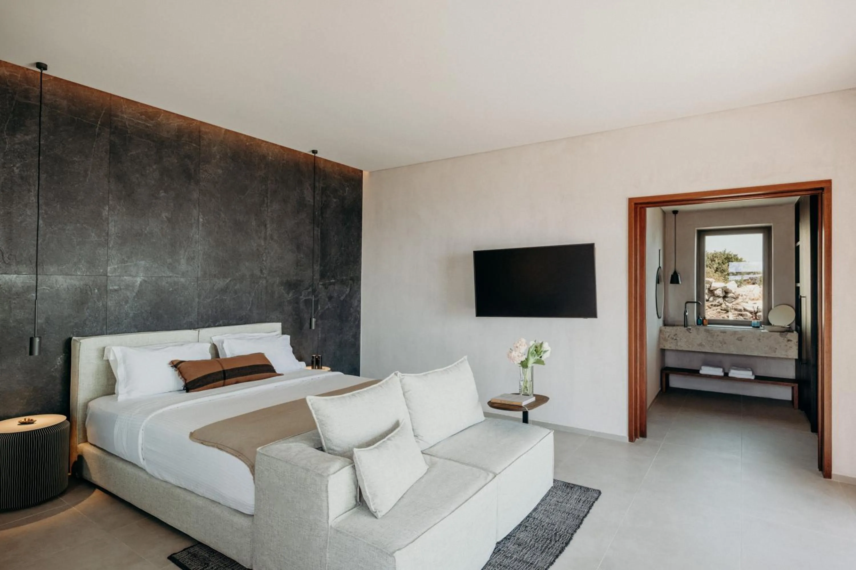 Bed in Santorini Sky, Luxury Resort