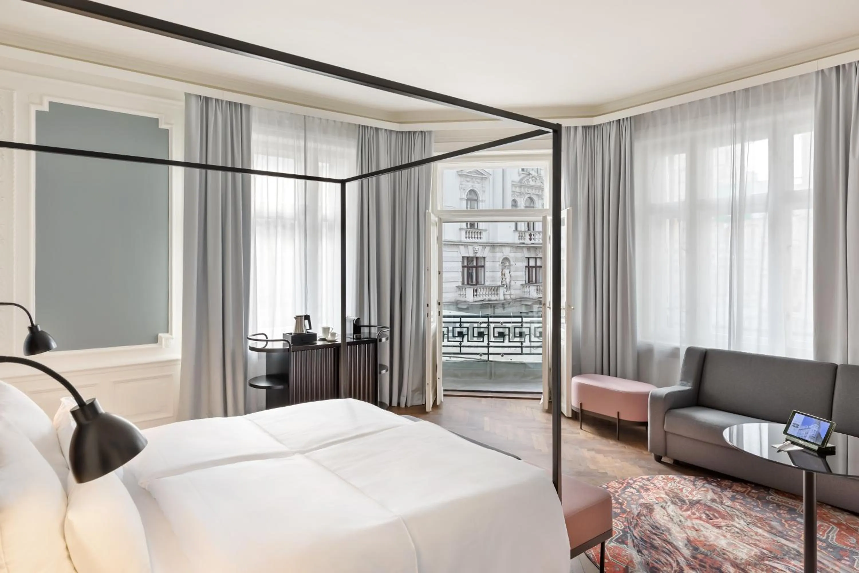 View (from property/room), Bed in Hotel Astoria Vienna, Curio Collection by Hilton