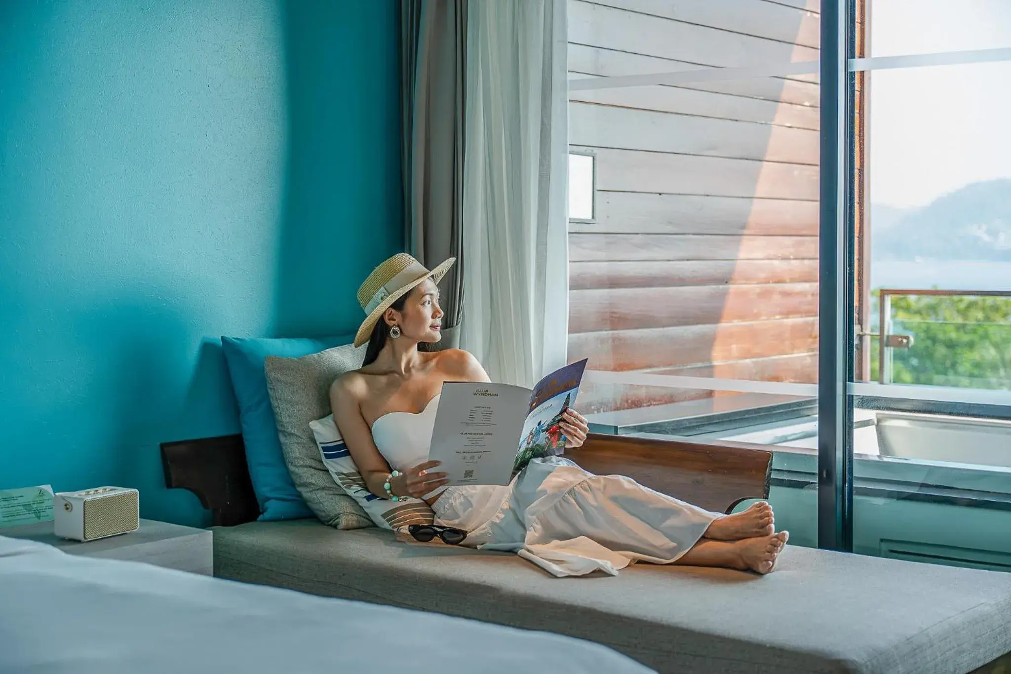 View (from property/room), Bed in Zenmaya Oceanfront Phuket, Trademark Collection by Wyndham View (from property/room), Bed in Zenmaya Oceanfront Phuket, Trademark Collection by Wyndham