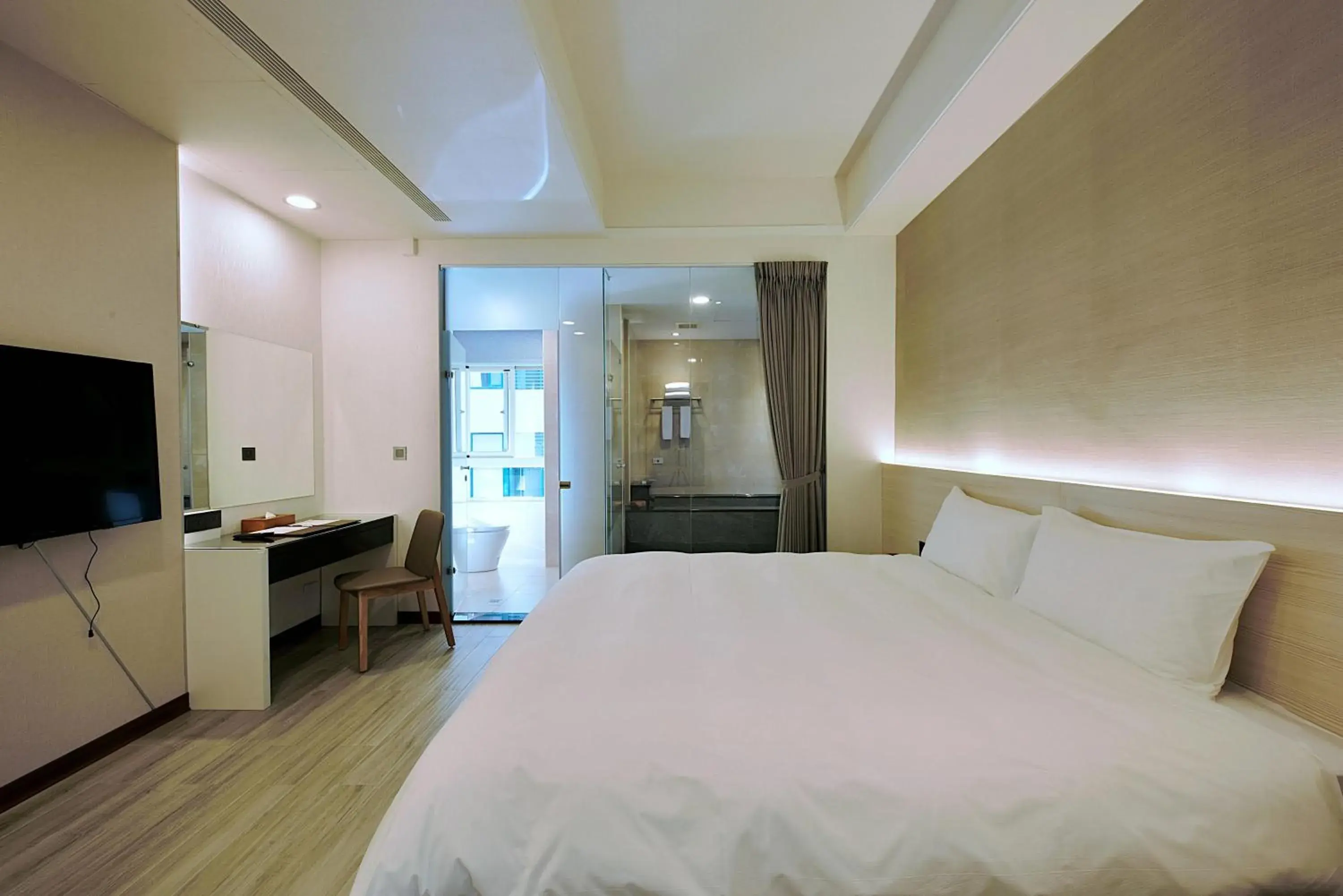 Bed in Muen Yuan Dong Hot Spring Hotel Bed in Muen Yuan Dong Hot Spring Hotel