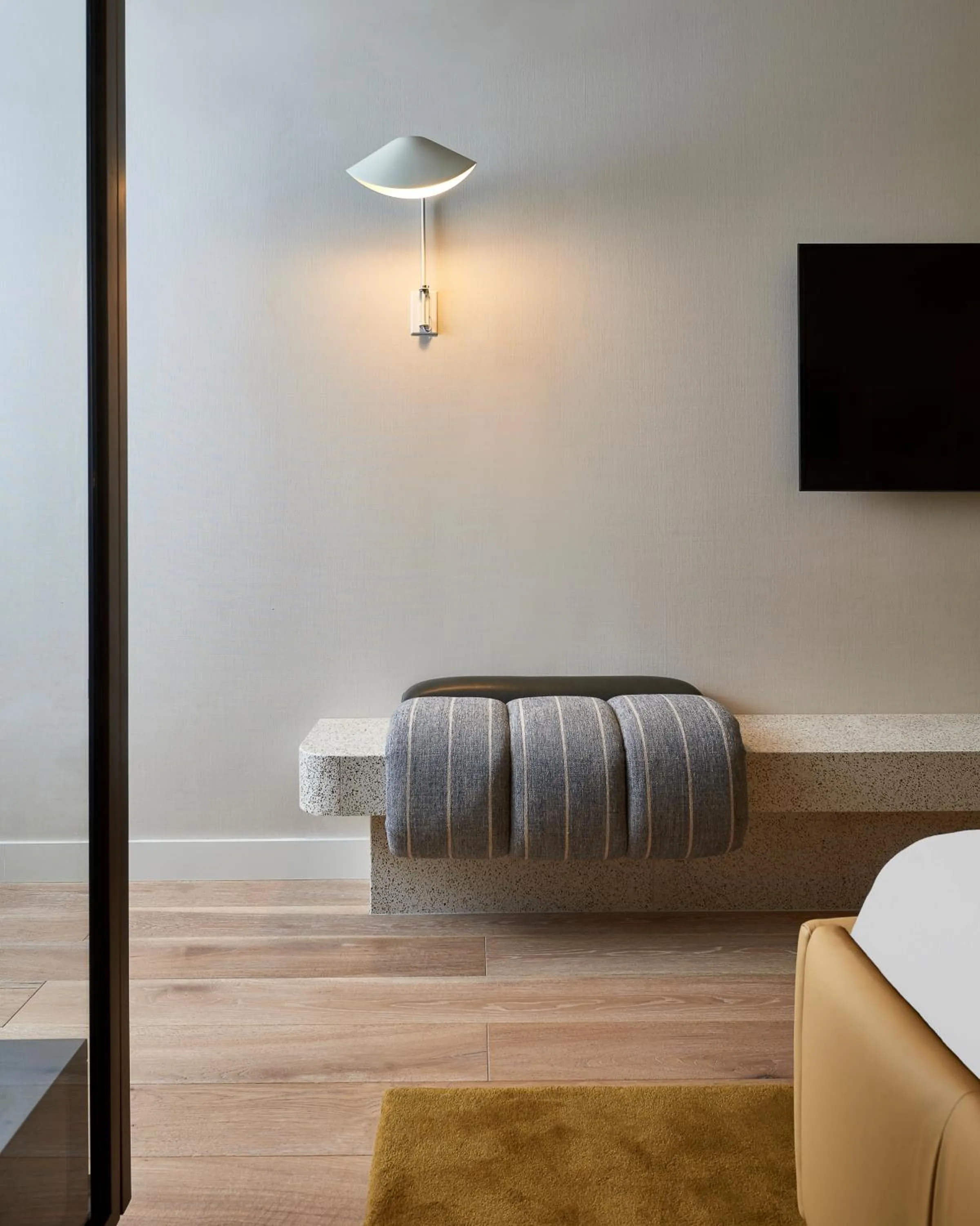 Seating area, Bed in Thompson Hollywood, by Hyatt