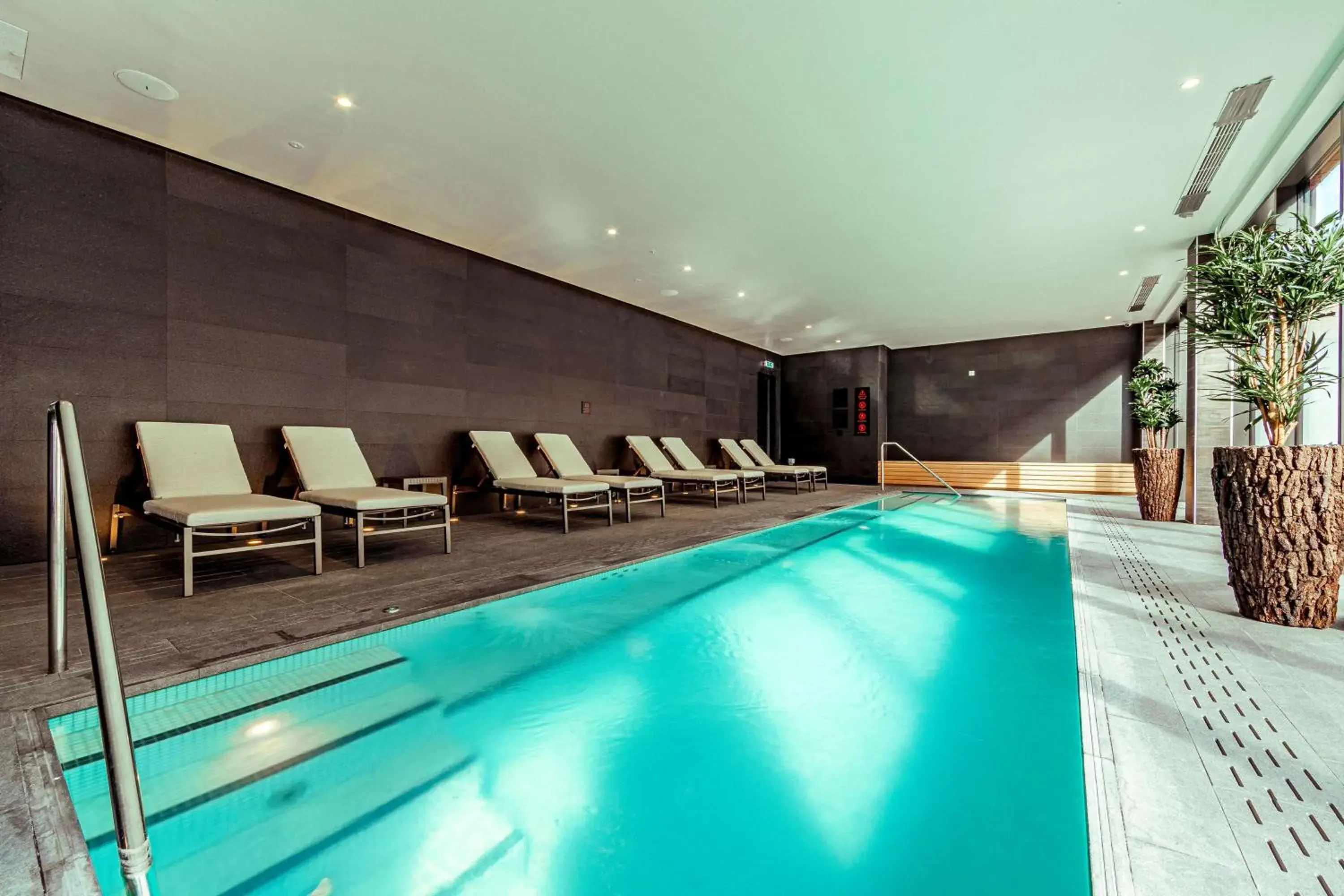 Pool view in The Fellows House Cambridge, Curio Collection By Hilton Pool view in The Fellows House Cambridge, Curio Collection By Hilton