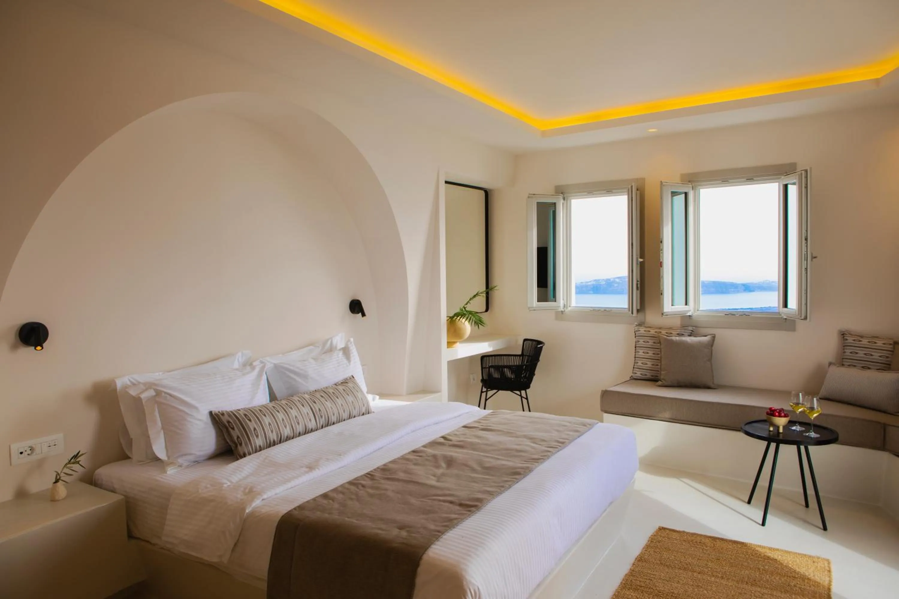 Bed in Akra Suites & Spa