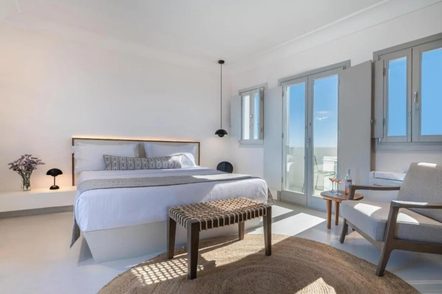 Bed in Akra Suites & Spa