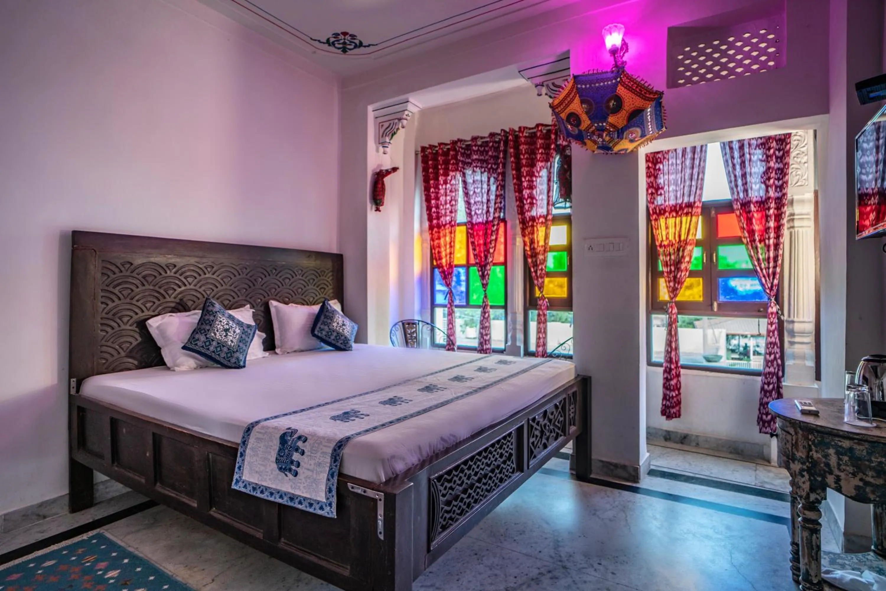 Bed in Soham Haveli Udaipur
