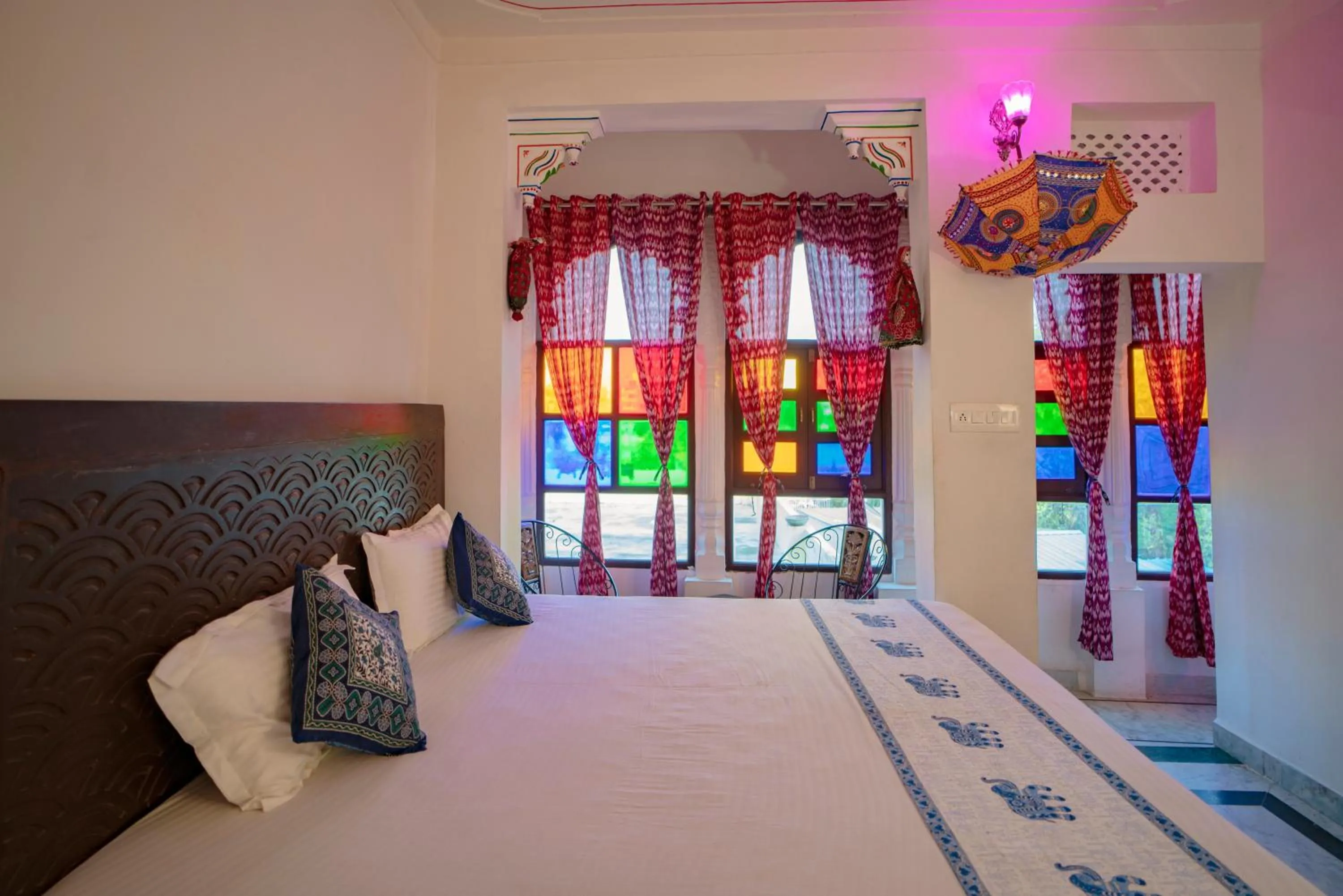 Bed in Soham Haveli Udaipur