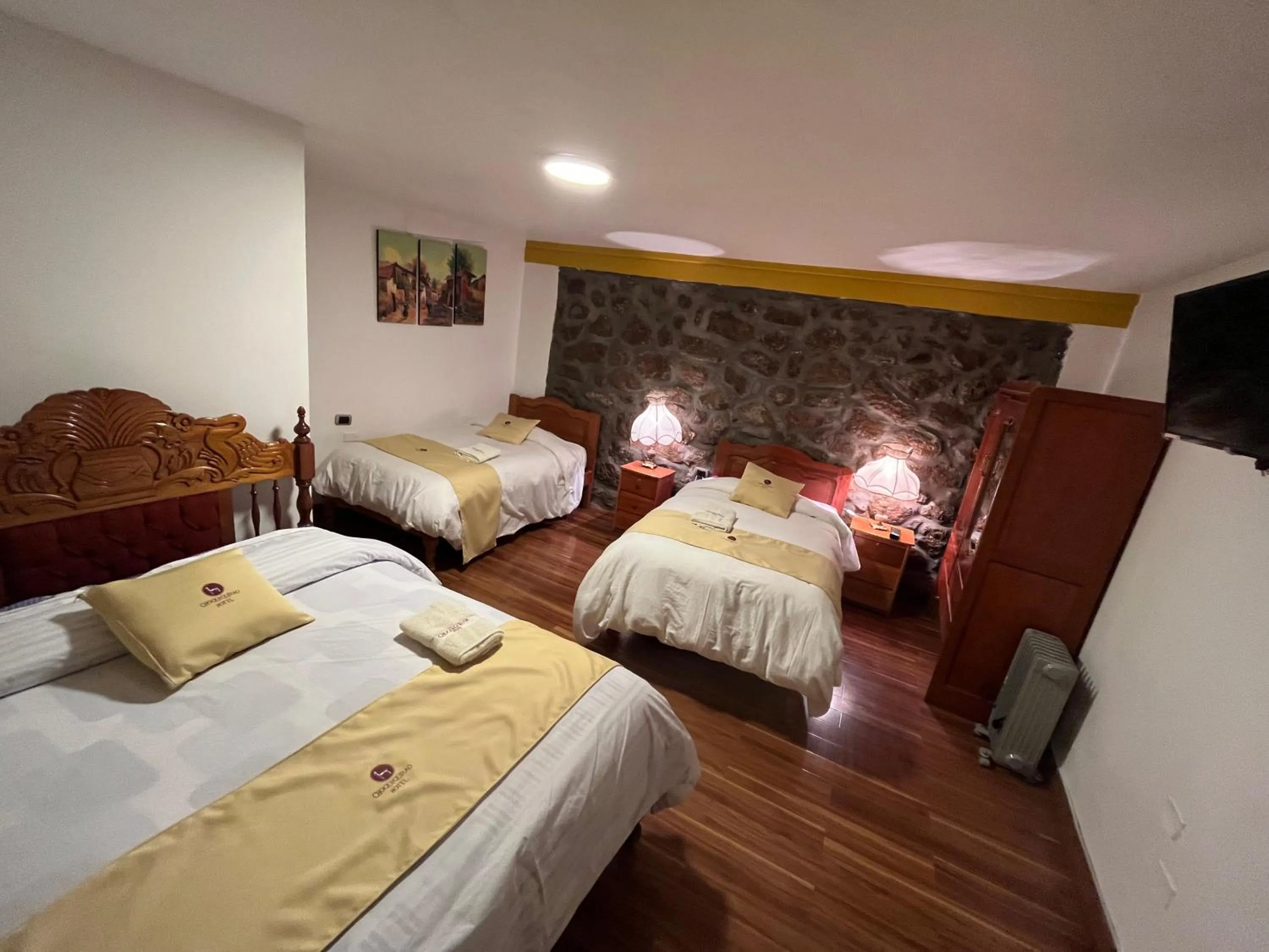 Communal lounge/ TV room, Bed in Hotel Choquequirao