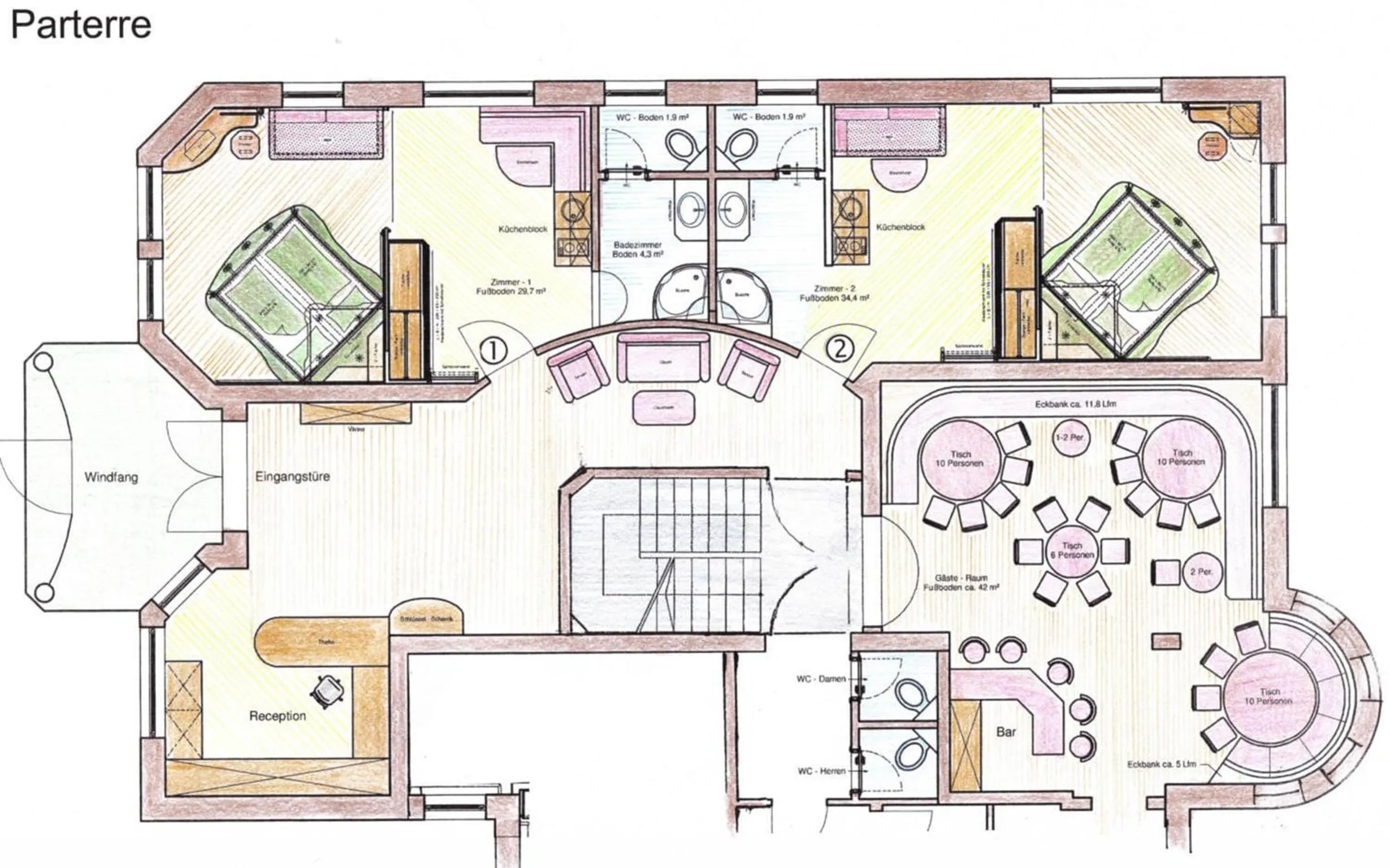 Floor plan in Bed & Breakfast Landhaus Strasser