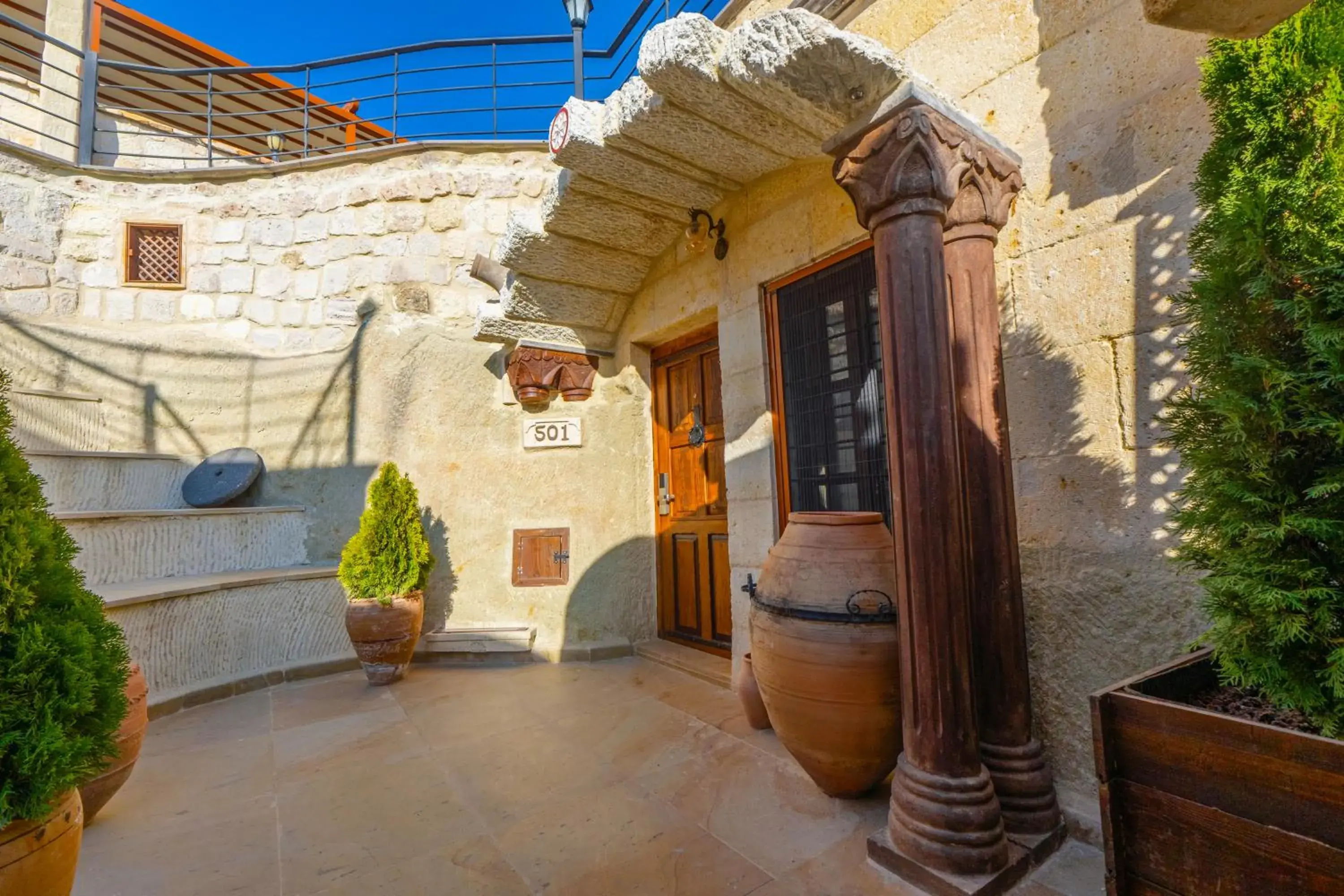 Facade/entrance in Utopia Cave Cappadocia Facade/entrance in Utopia Cave Cappadocia
