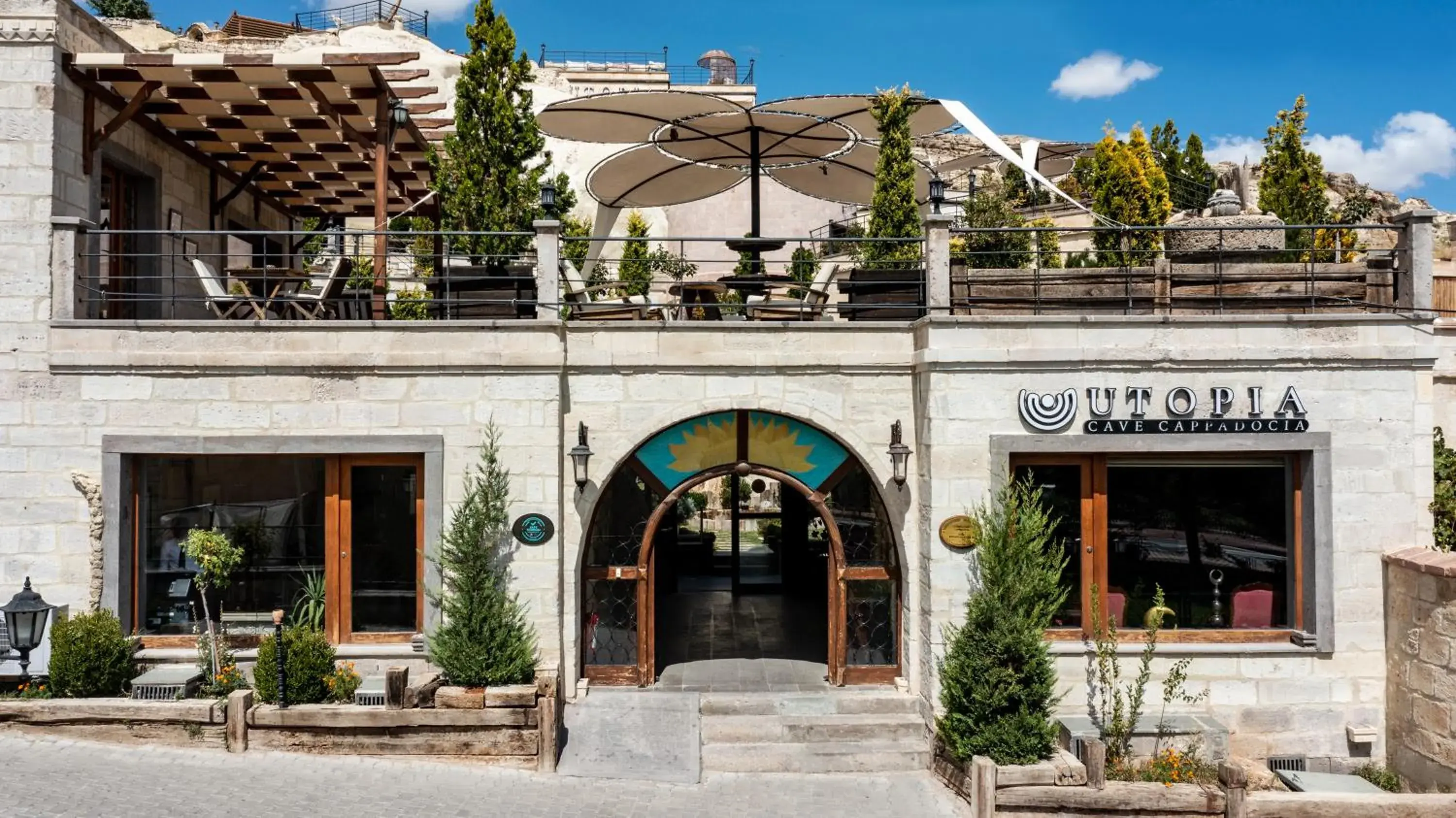 Facade/entrance in Utopia Cave Cappadocia Facade/entrance in Utopia Cave Cappadocia