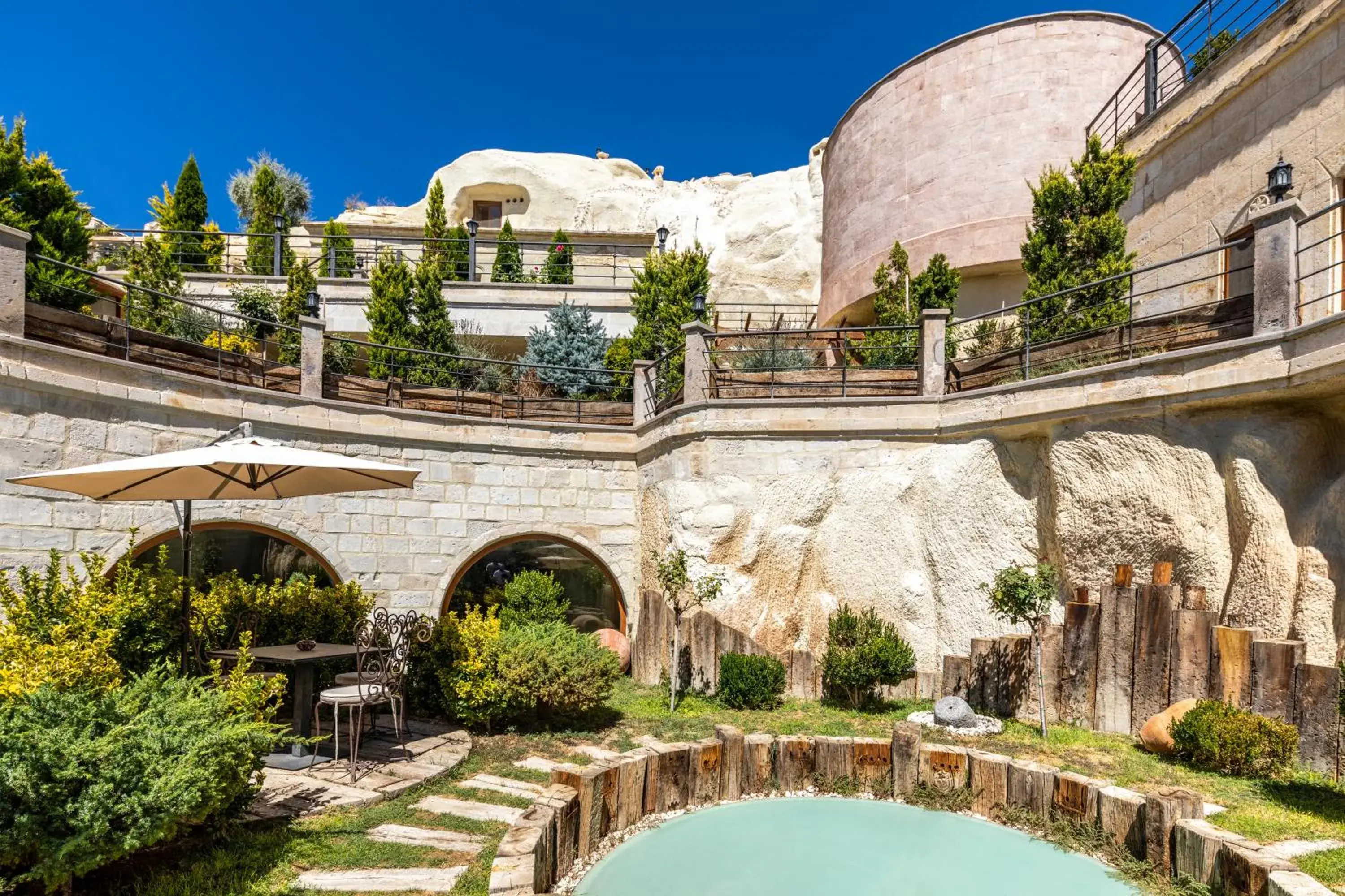 Garden view in Utopia Cave Cappadocia Garden view in Utopia Cave Cappadocia
