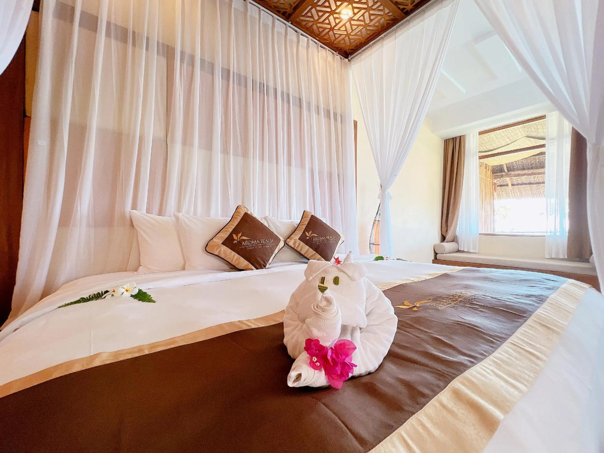 Bedroom, Bed in Aroma Beach Resort and Spa