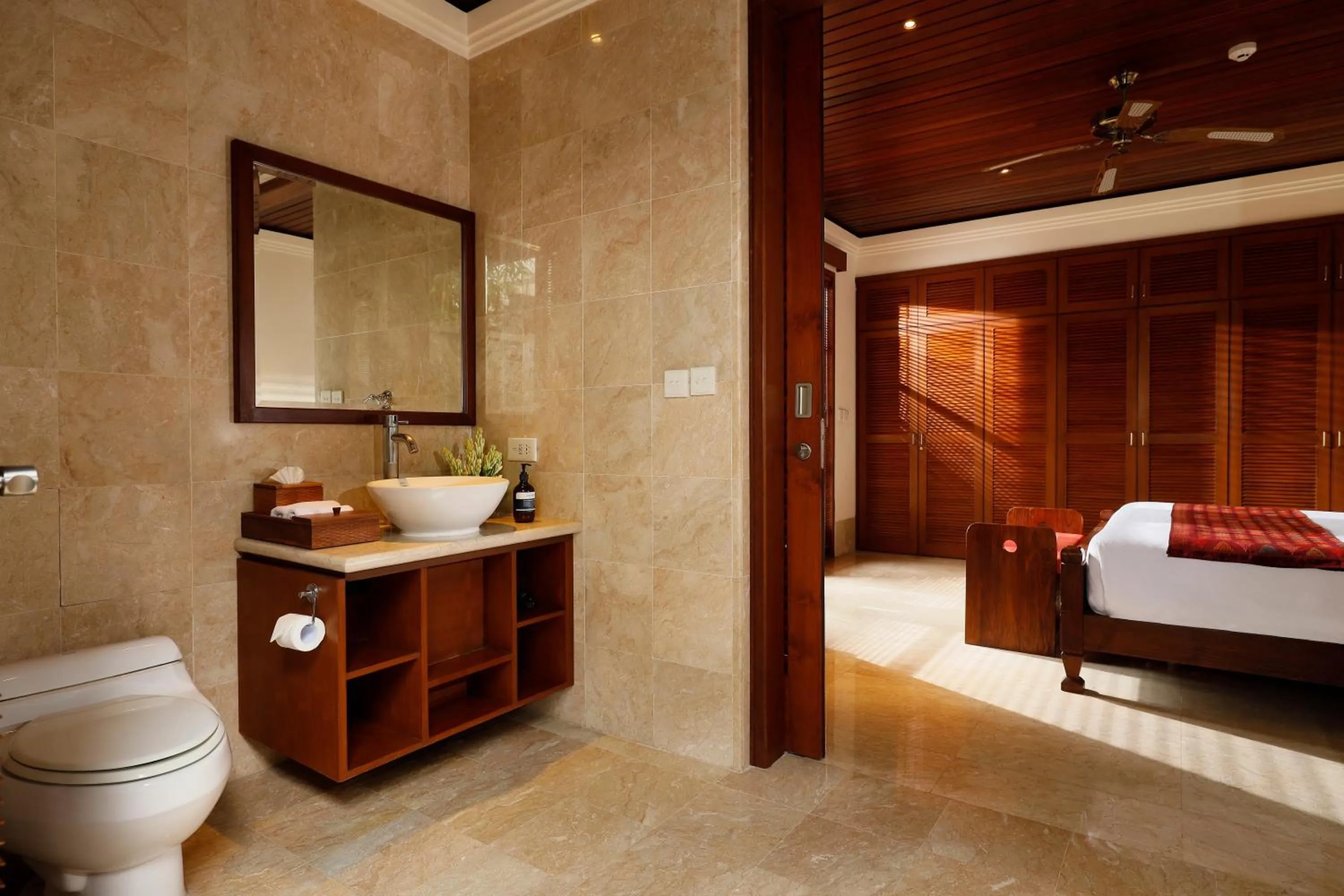 Bathroom, Bed in Jimbaran Beach Villas by Nakula