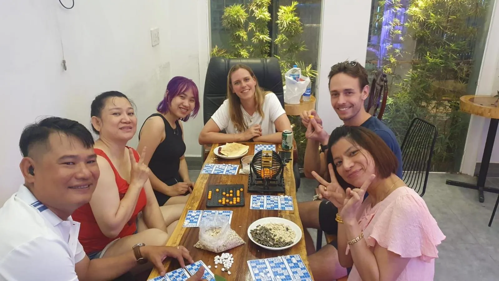 Communal lounge/ TV room in Mekong 69 Hostel