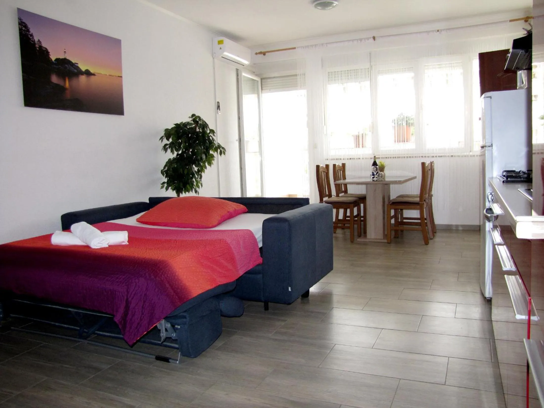 Kitchen or kitchenette, Bed in Apartments Klanac