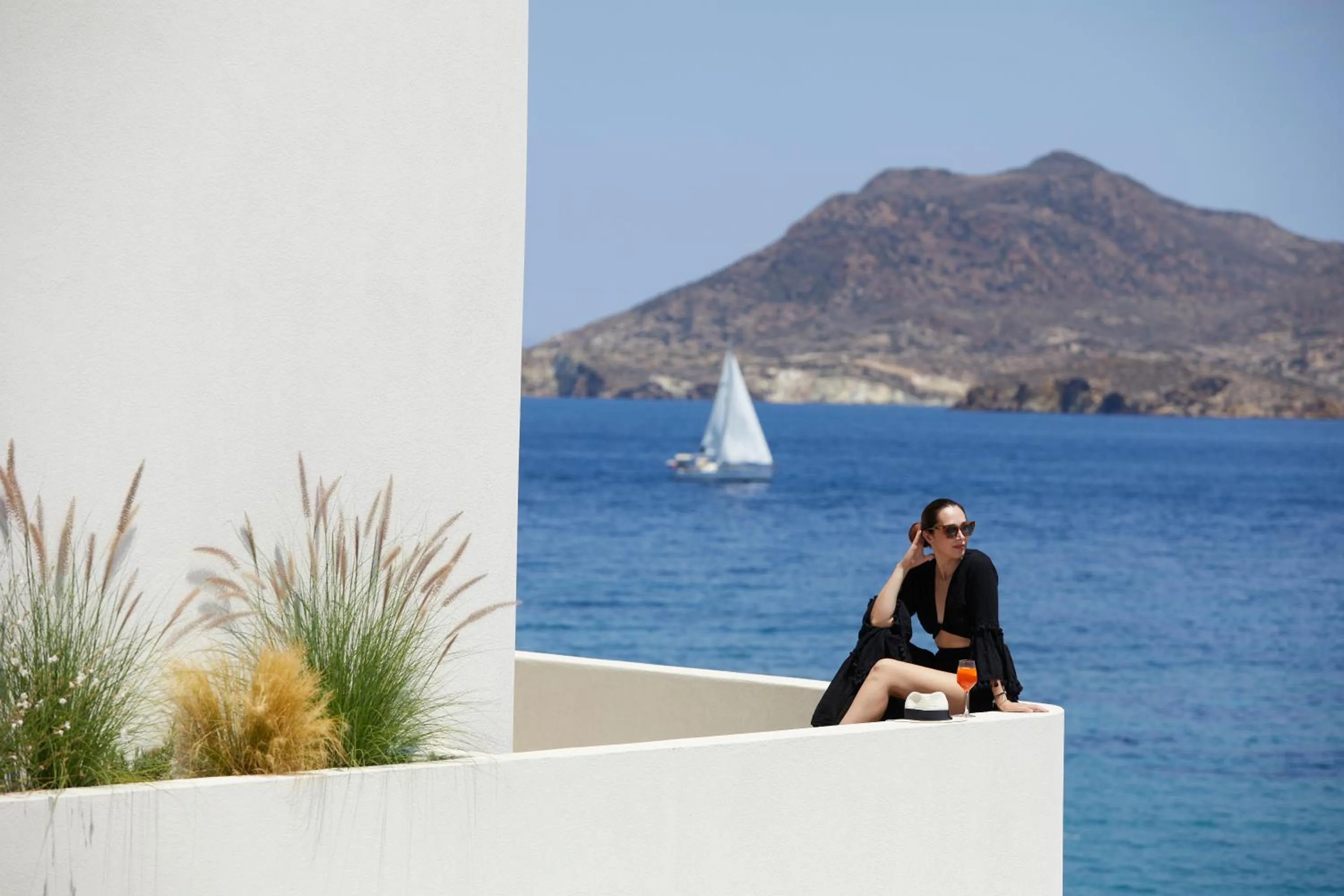 People in White Pebble Suites