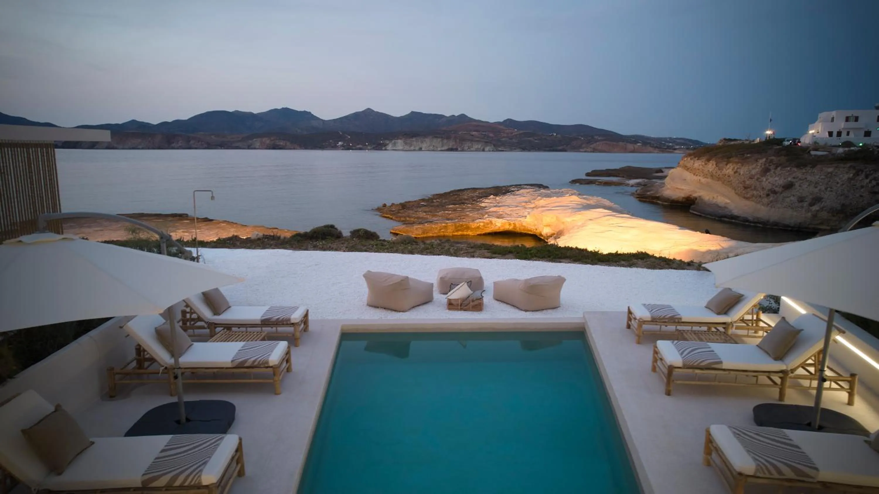 Pool view in White Pebble Suites