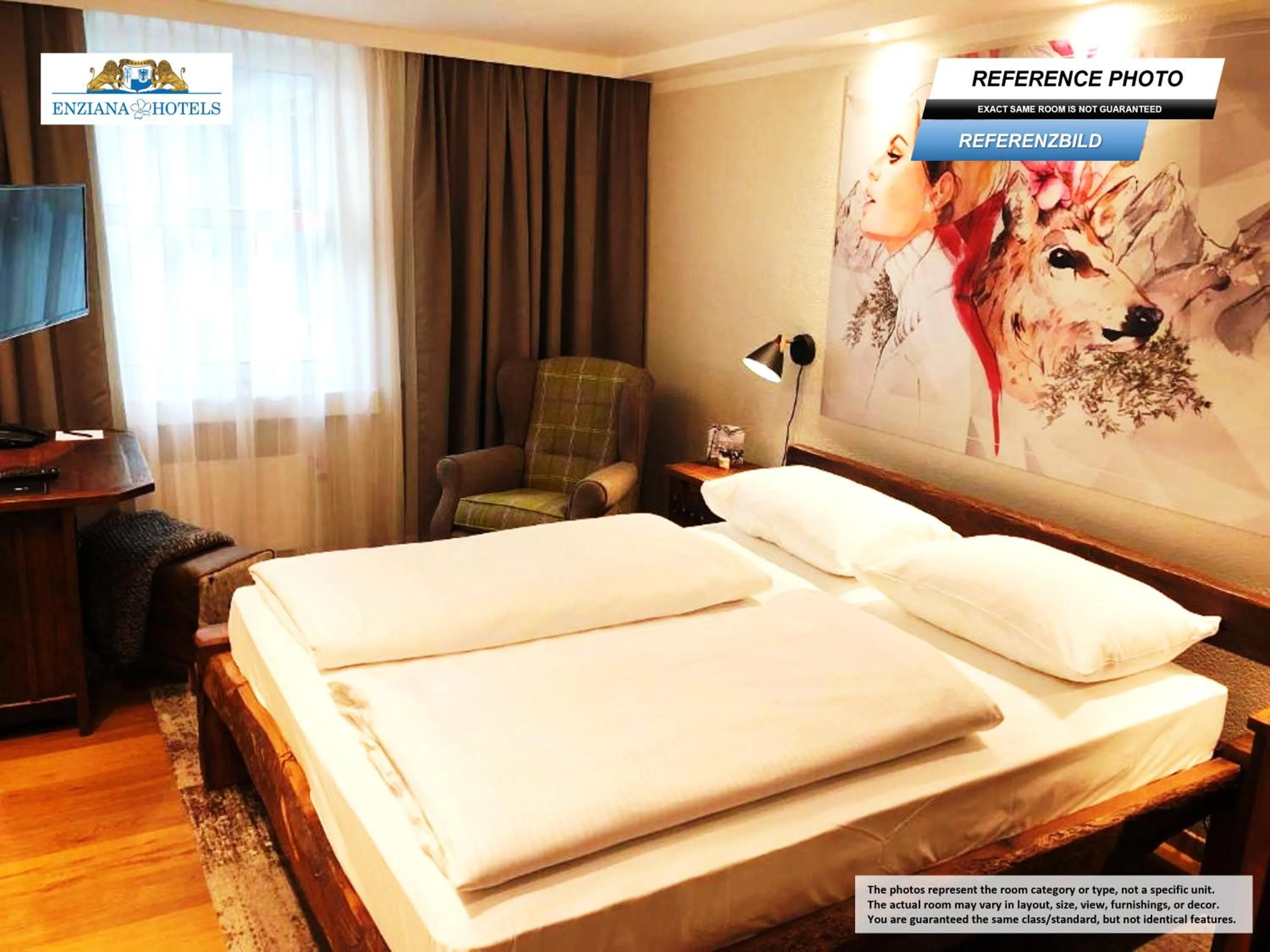 Bed in Hotel Enziana Wien