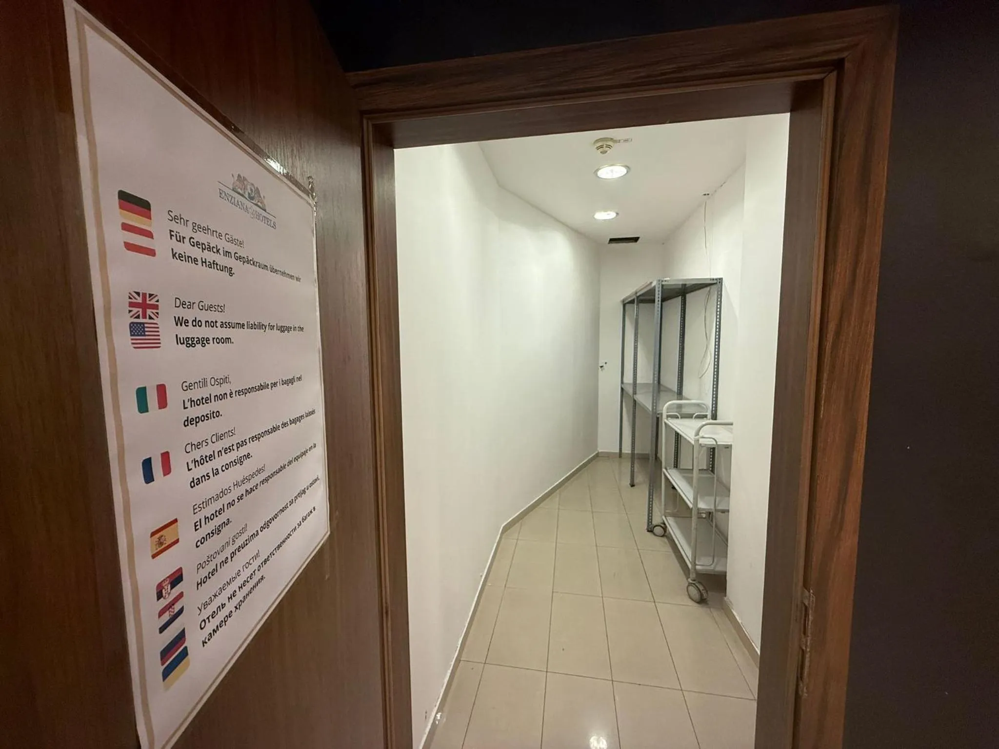 storage in Hotel Enziana Wien