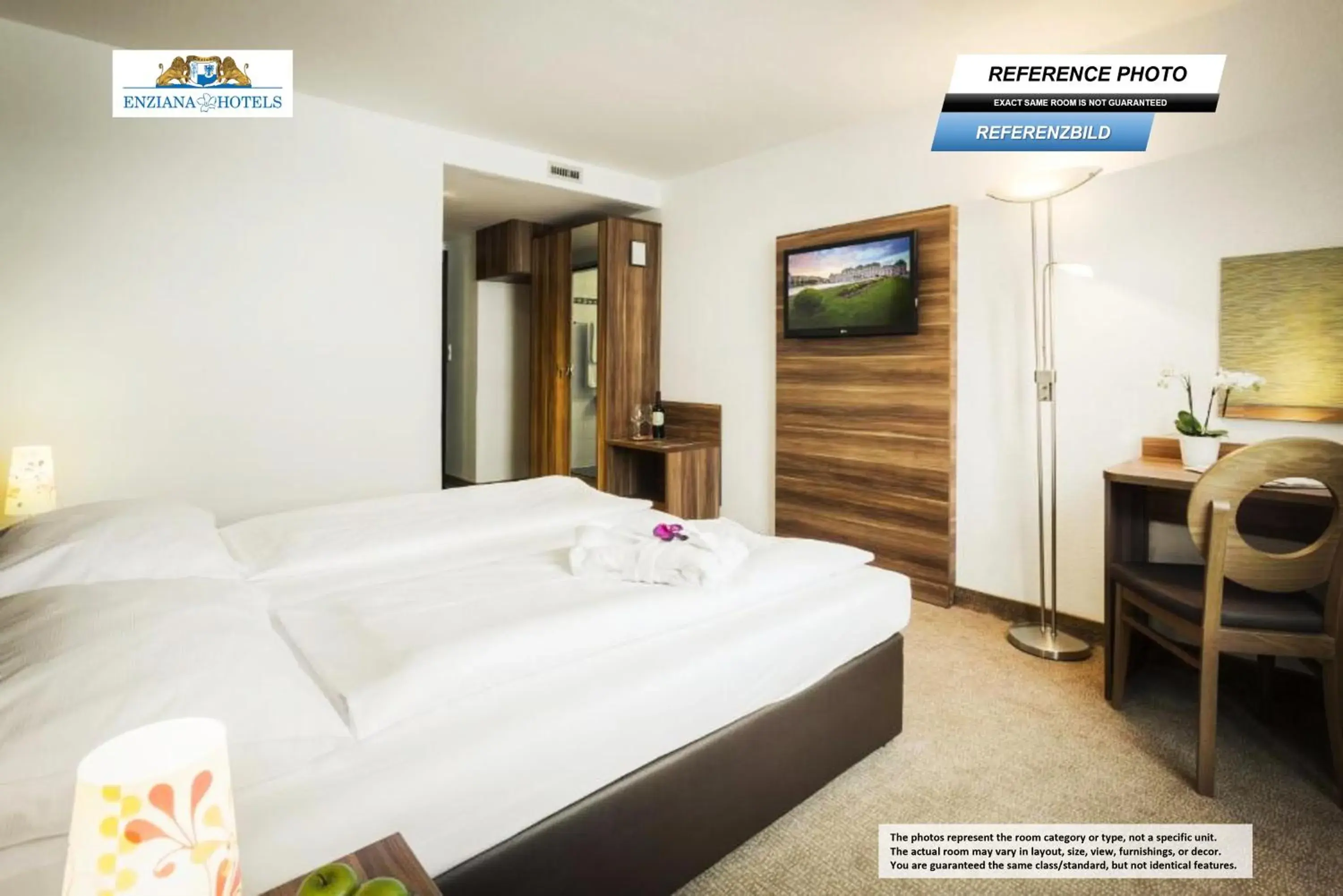 Bed in Hotel Enziana Wien Bed in Hotel Enziana Wien