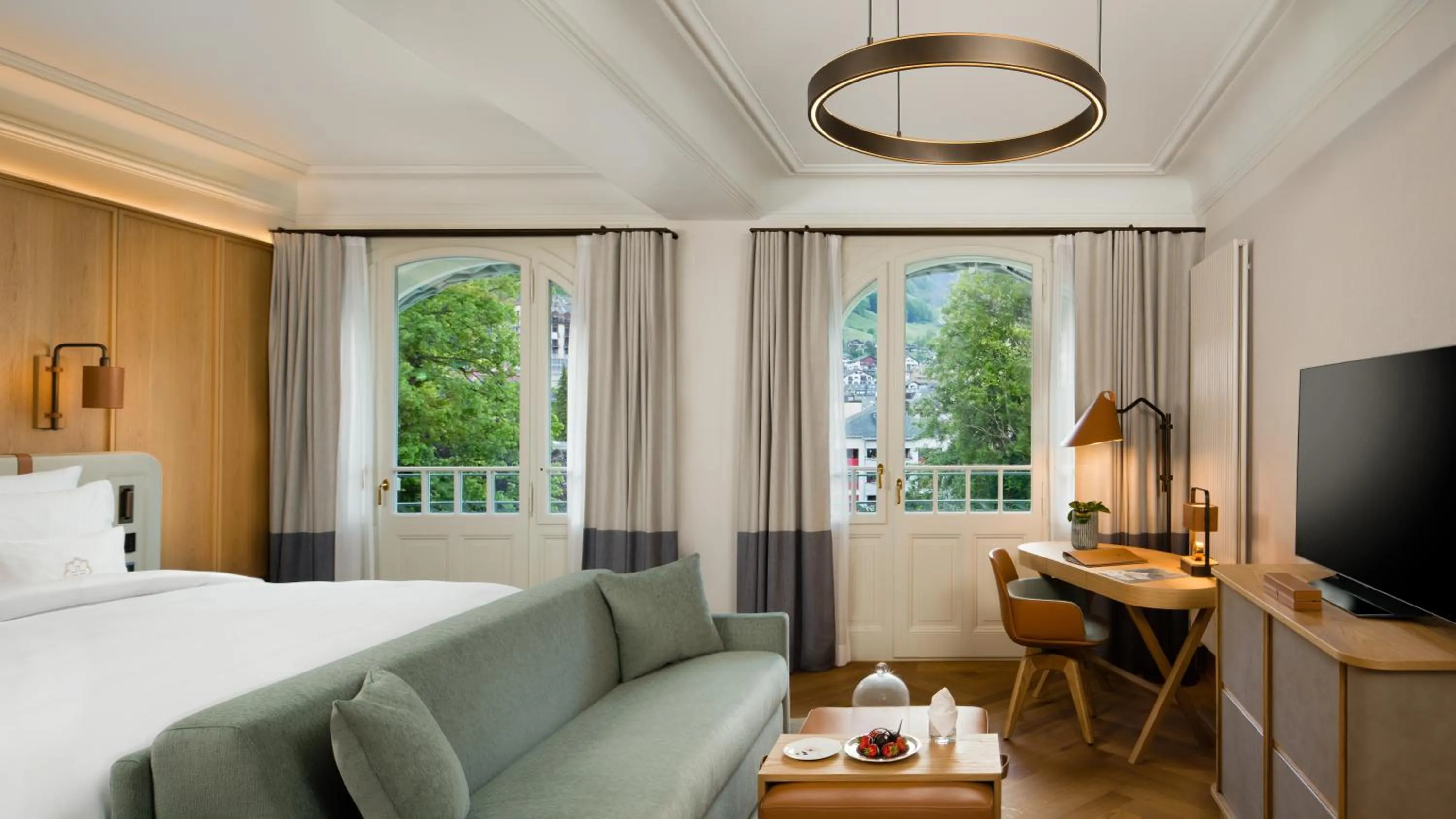Photo of the whole room, Bed in Kempinski Palace Engelberg