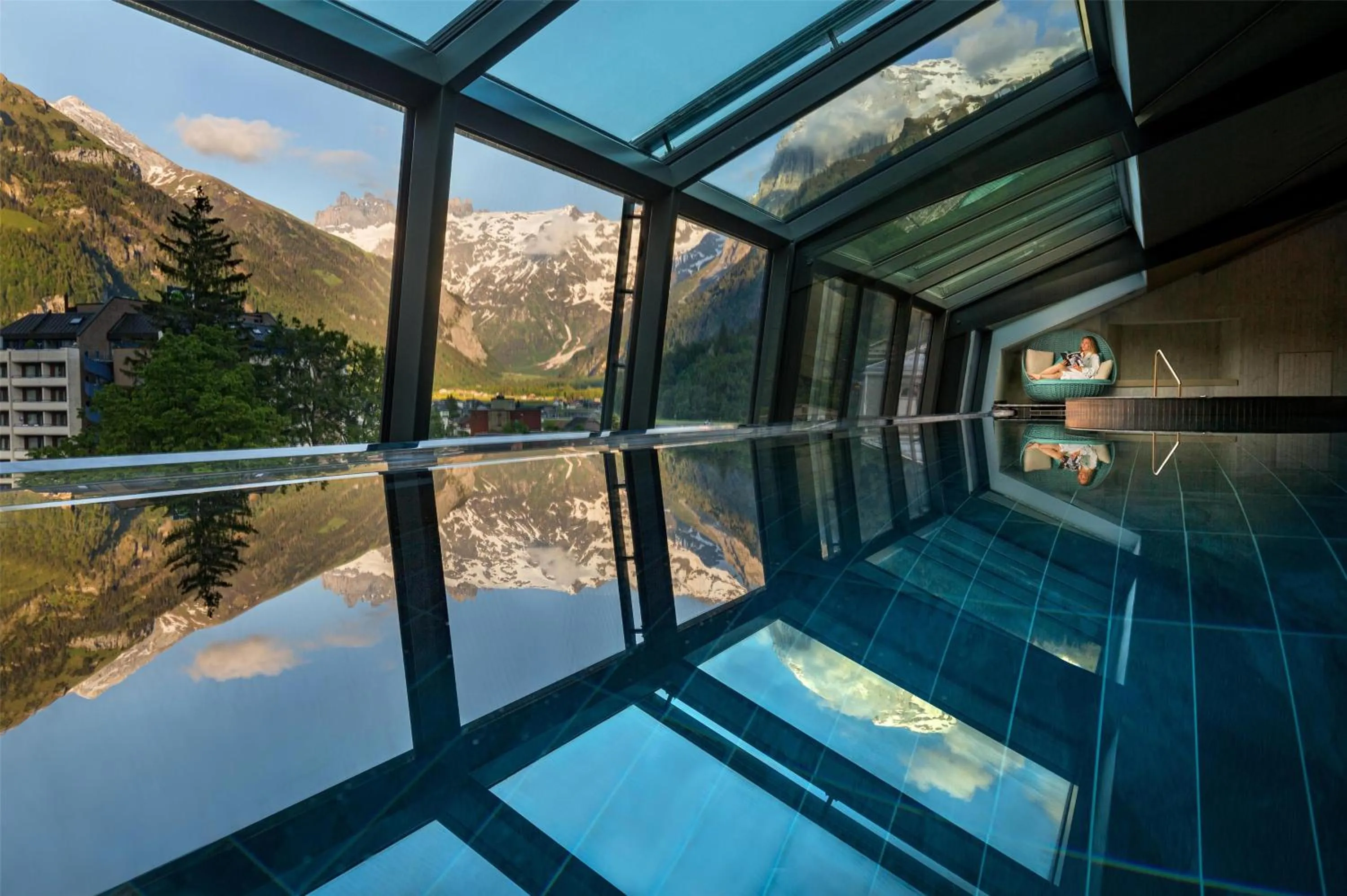 Pool view in Kempinski Palace Engelberg