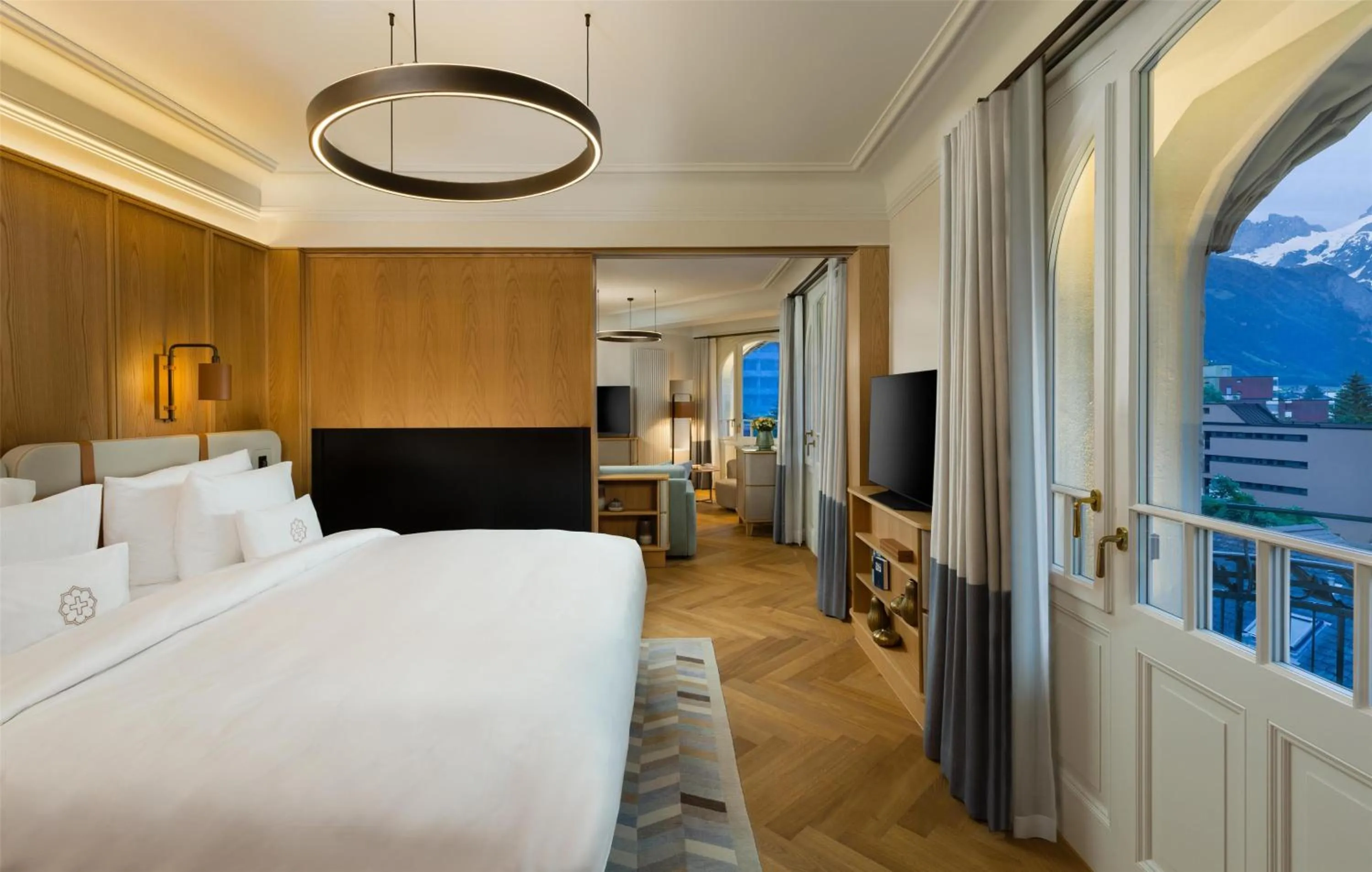 Bedroom, Bed in Kempinski Palace Engelberg