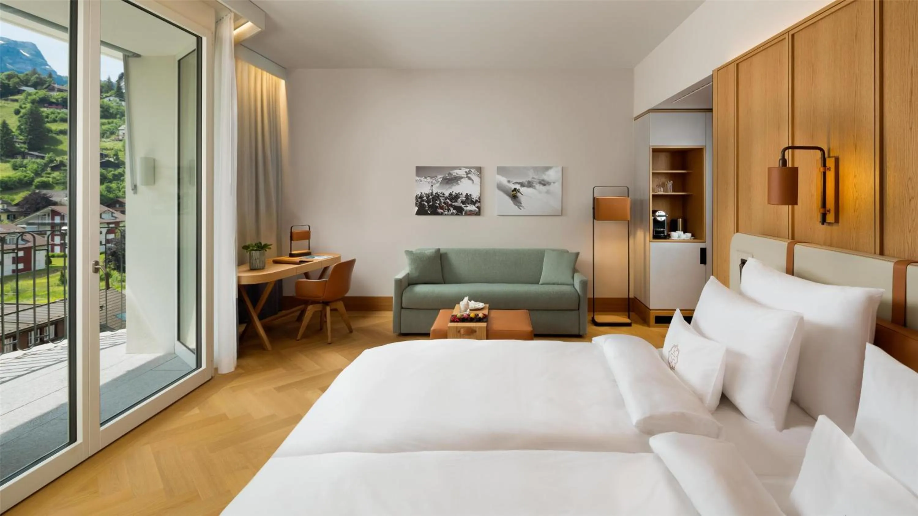 Bedroom, Bed in Kempinski Palace Engelberg