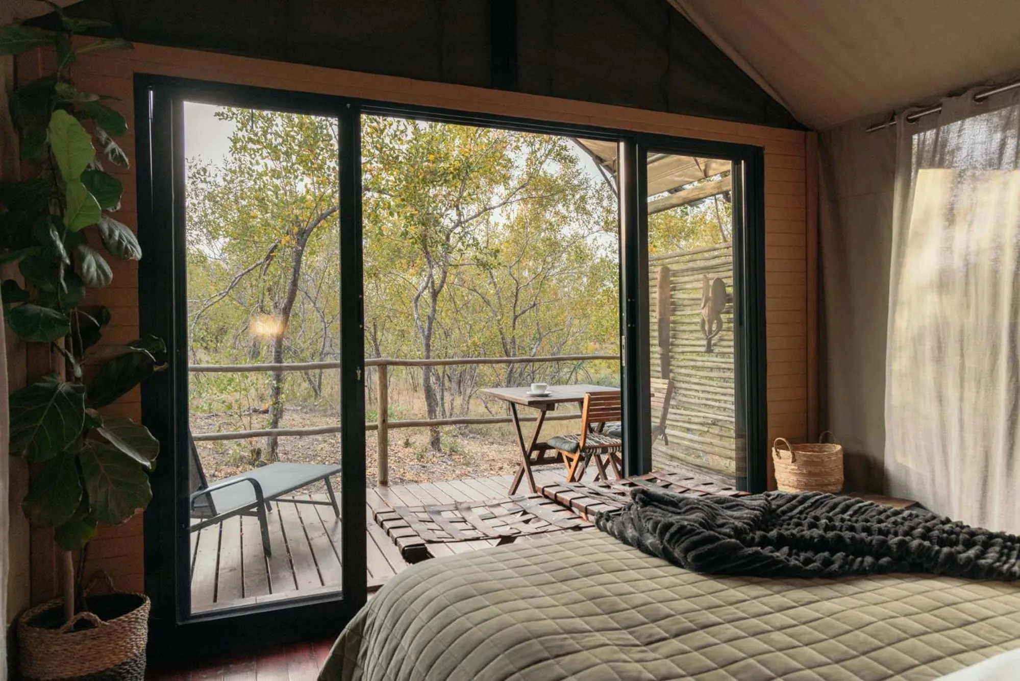 Patio, Bed in Isambane Camp