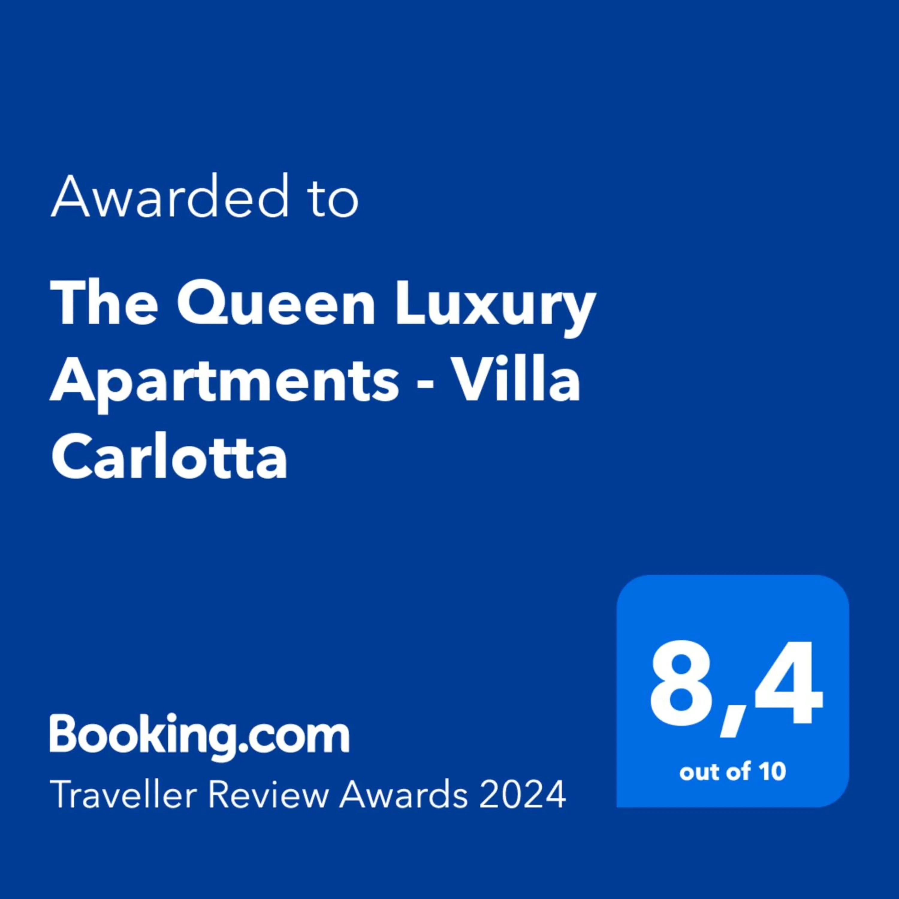 Certificate/Award in The Queen Luxury Apartments - Villa Carlotta