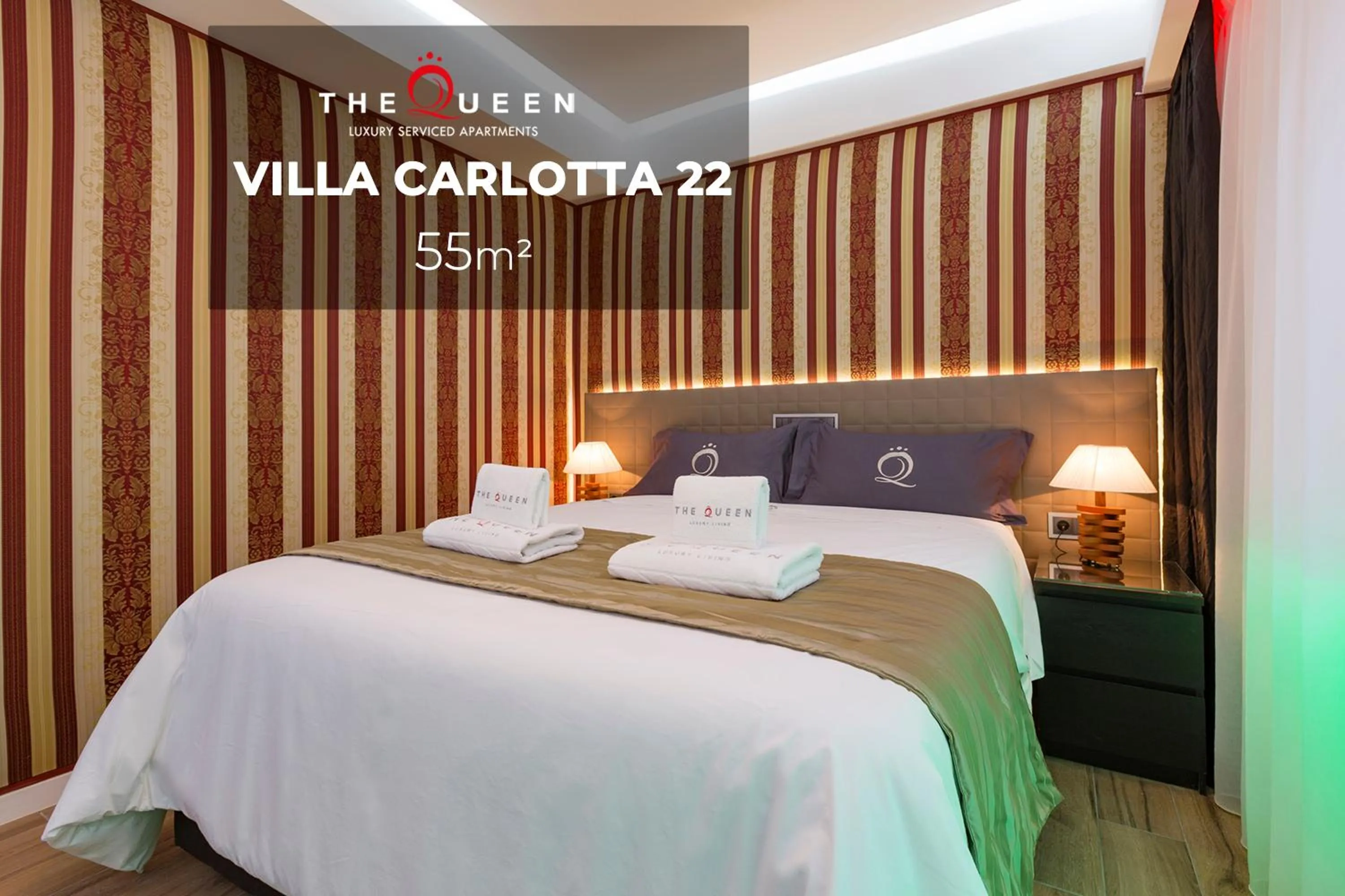 Property logo or sign, Bed in The Queen Luxury Apartments - Villa Carlotta