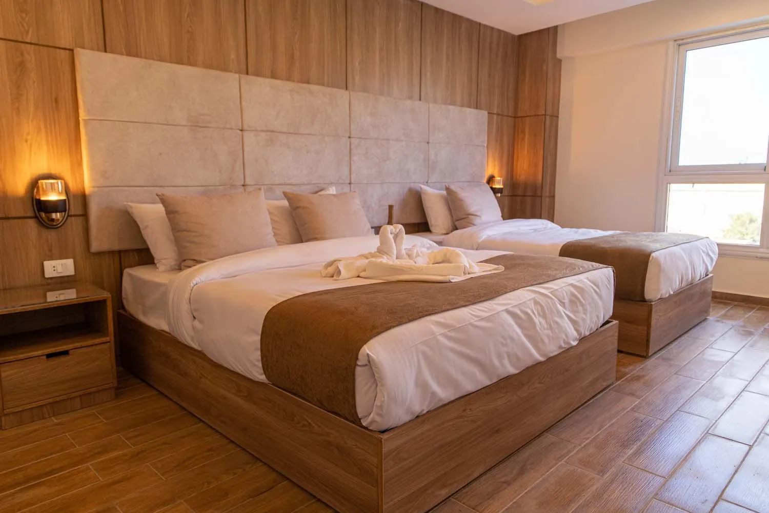 Bed in Nine Pyramids View Hotel