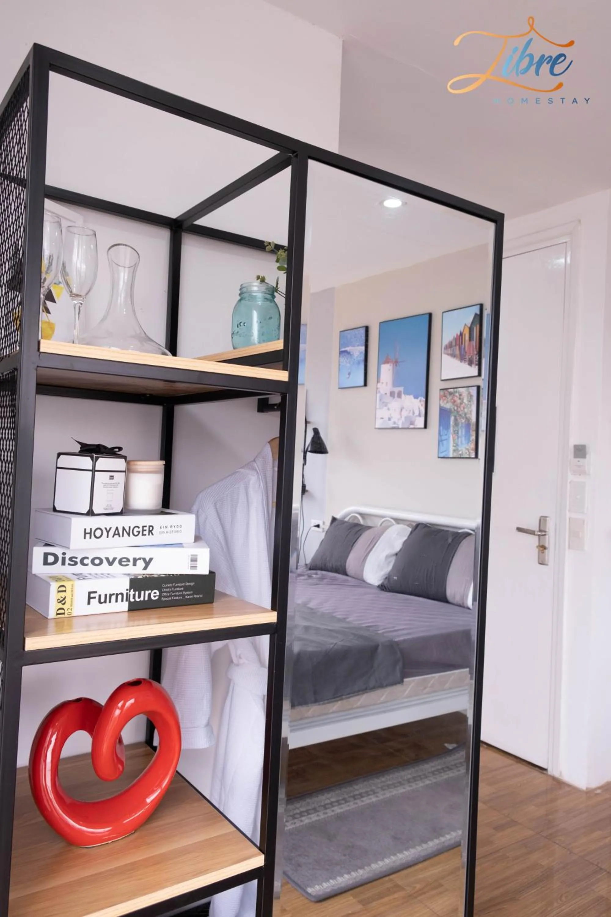 wardrobe, Bed in Libré Homestay