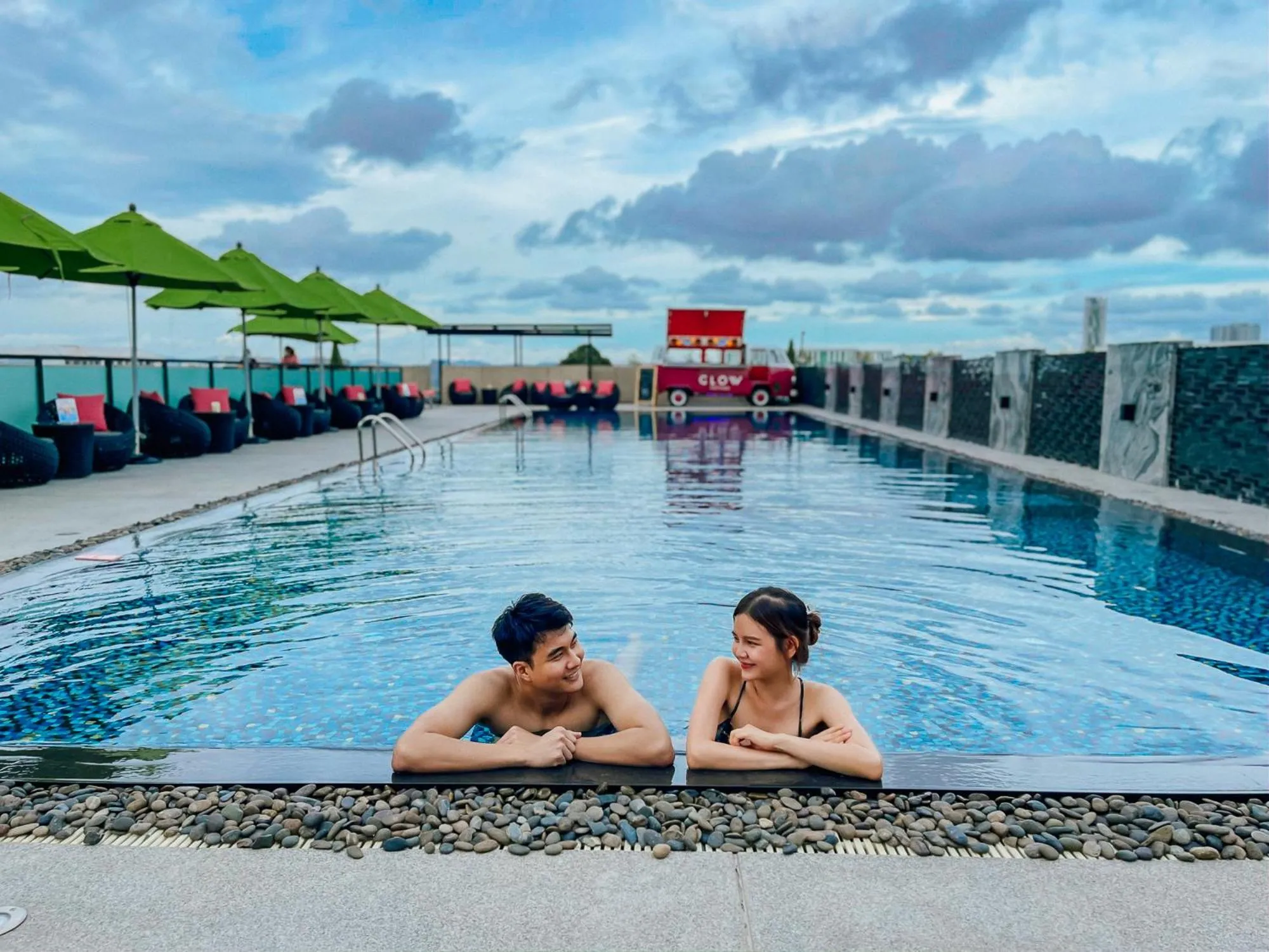Pool view in GLOW Pattaya