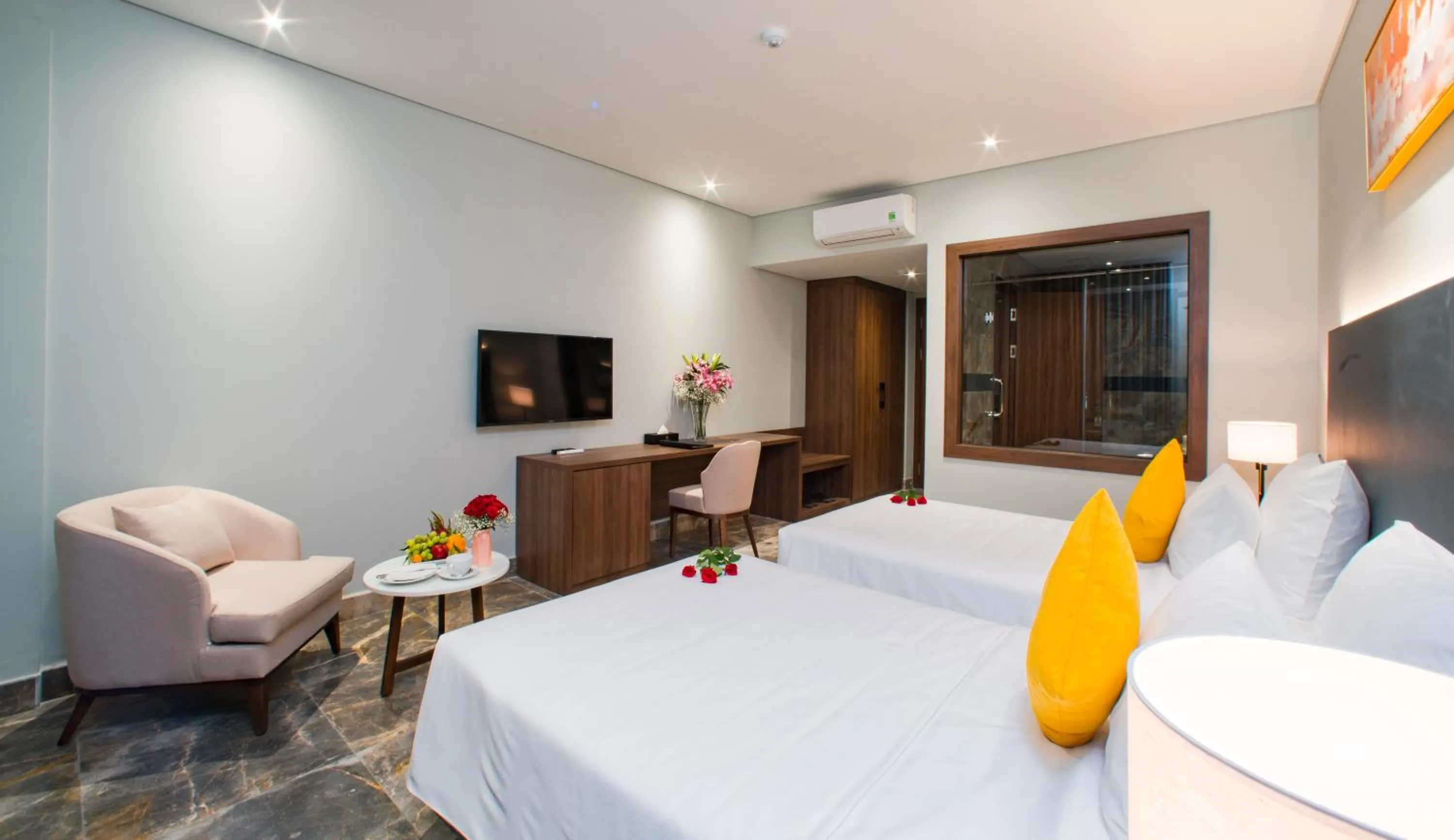 Photo of the whole room, Bed in PHU THANG GRAND HOTEL