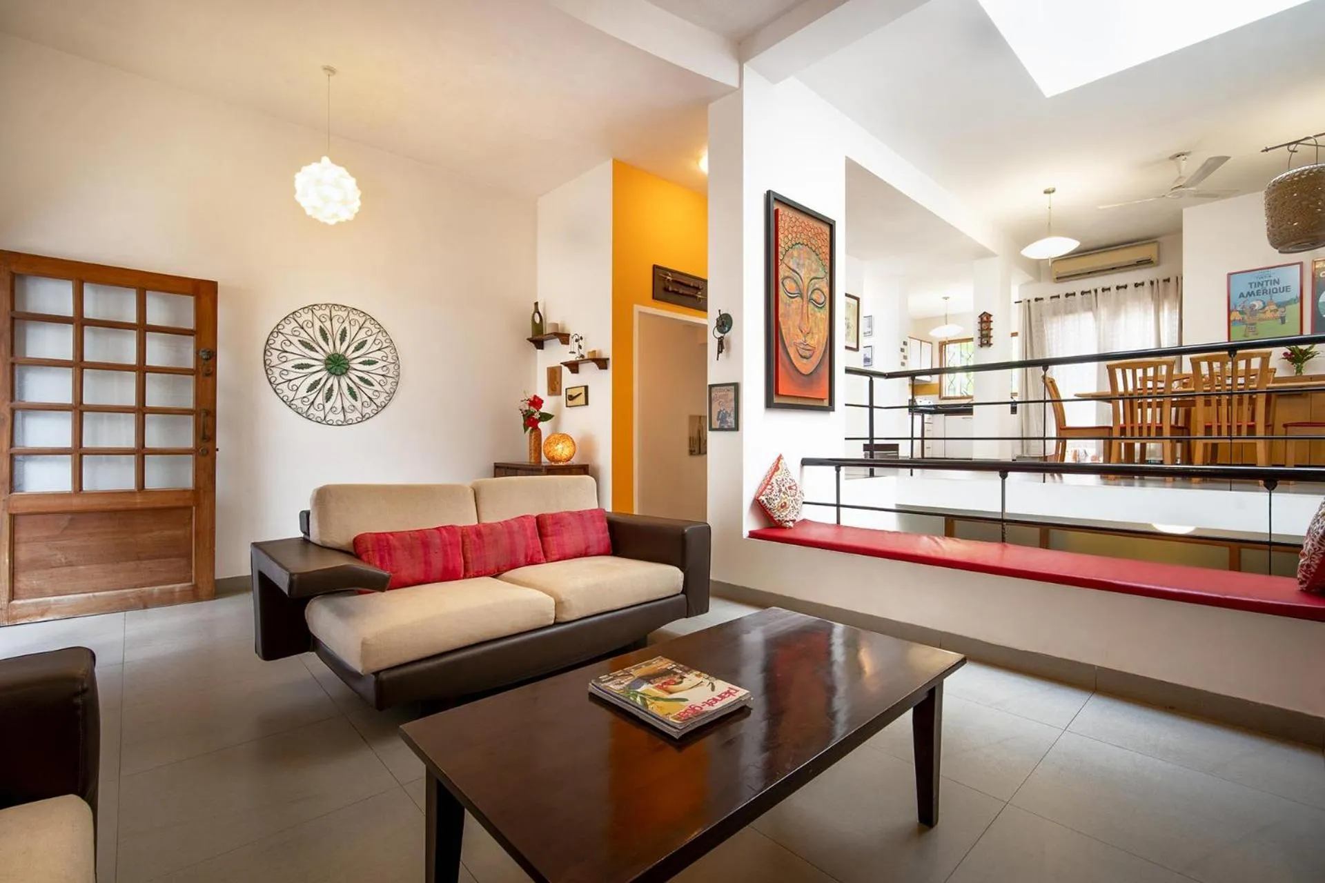 Living room in StayVista at Saanu Ki Villa with free Breakfast